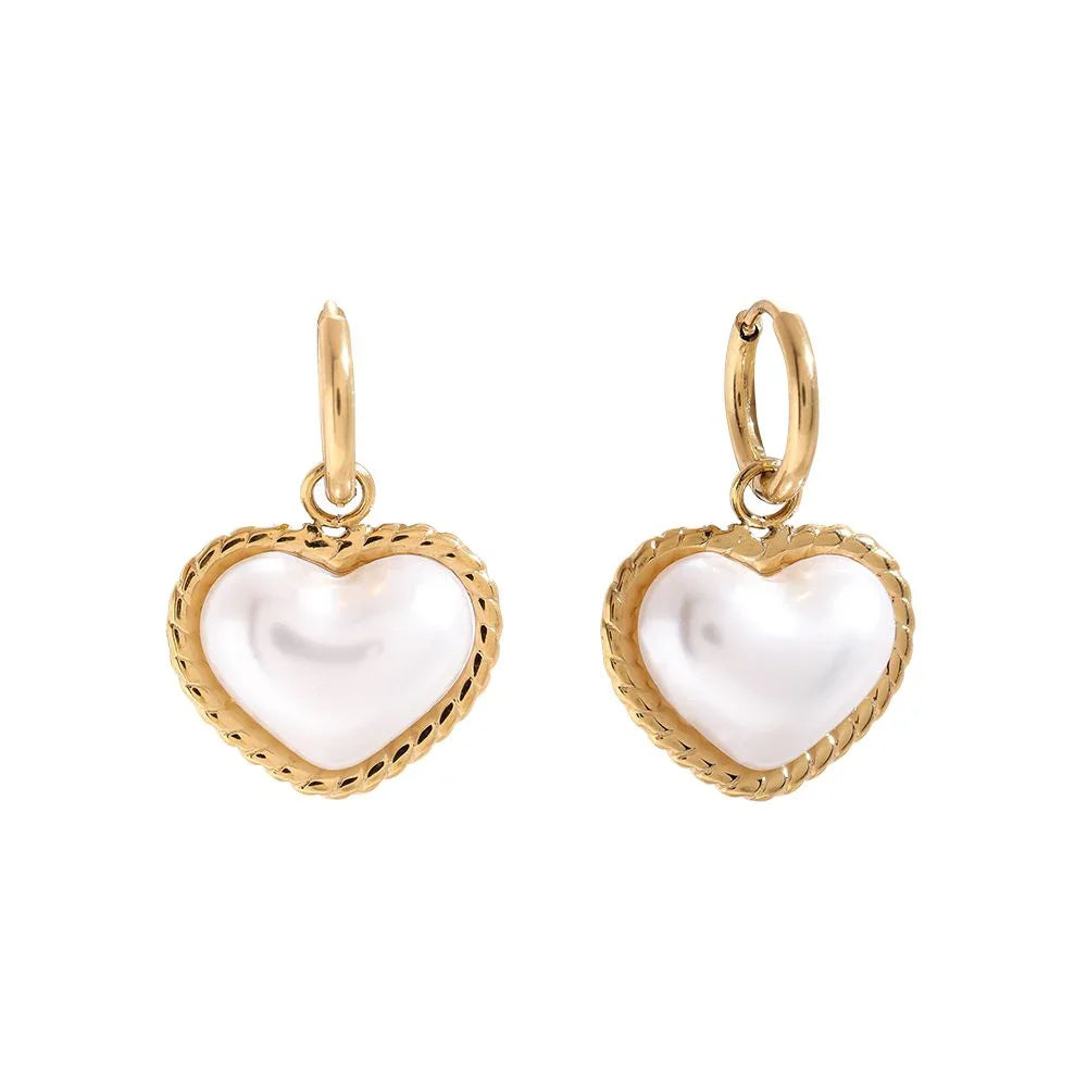 Creolen Vintage Heart Pearl - NK Accessoires