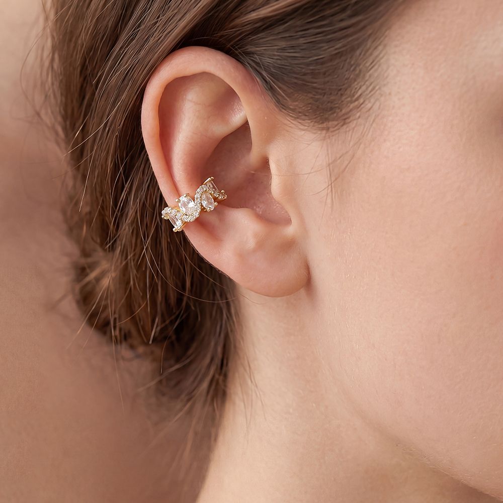 Earcuff VIP Wave Drop -14K vergoldet