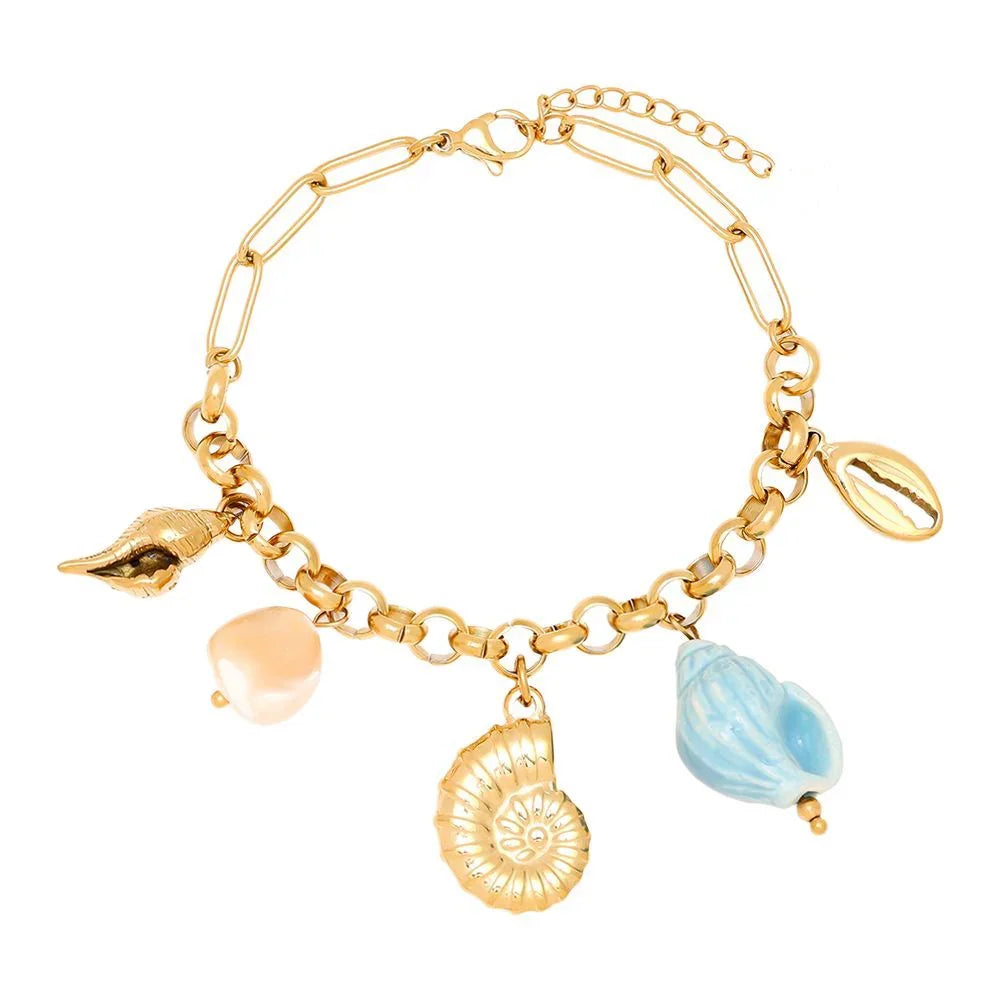 Armband Charm Shell Blue - NK Accessoires