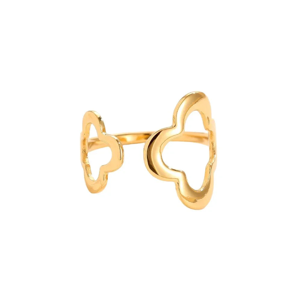 Moderner offener goldener Ring mit Wolkenmotiv, minimalistisches Schmuckdesign