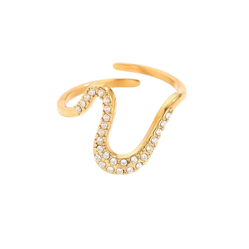 Ring Wavy Diamonds - NK Accessoires