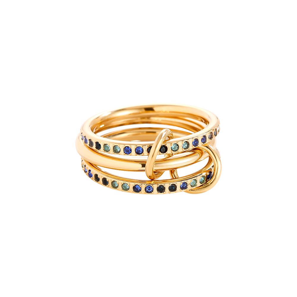Ring Pave Aqua Blau
