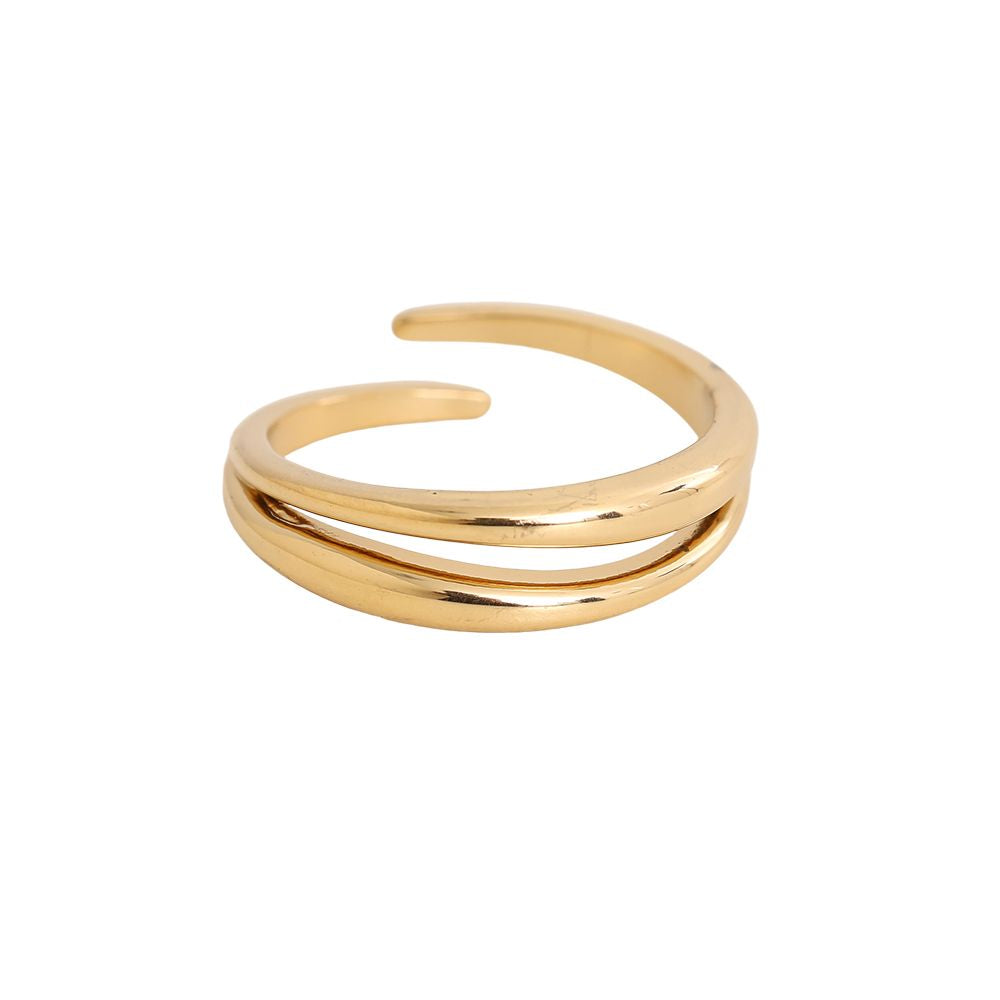 Ring Fine Layer -18K vergoldet