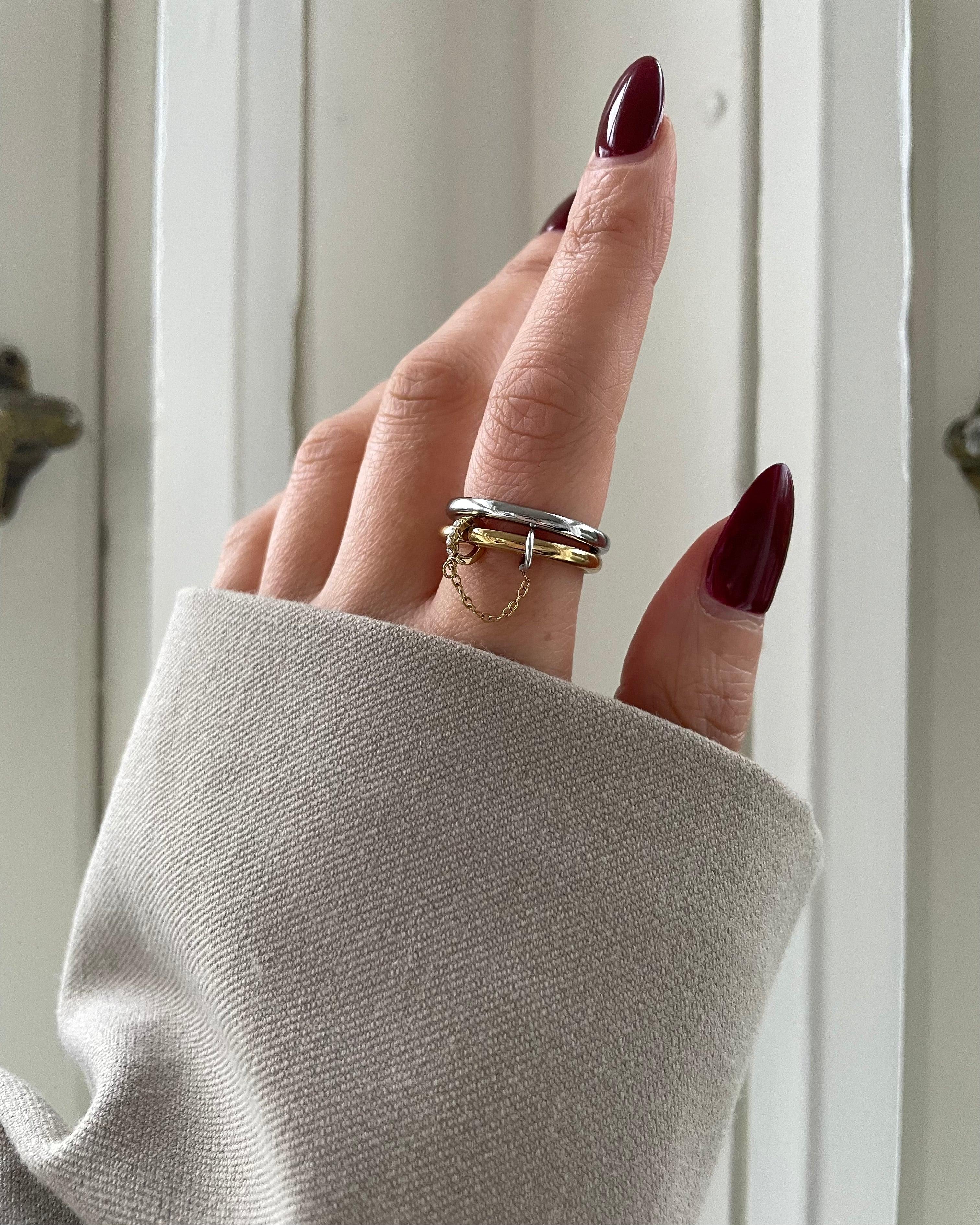 Ring Pave Bicolor Chain - NK Accessoires