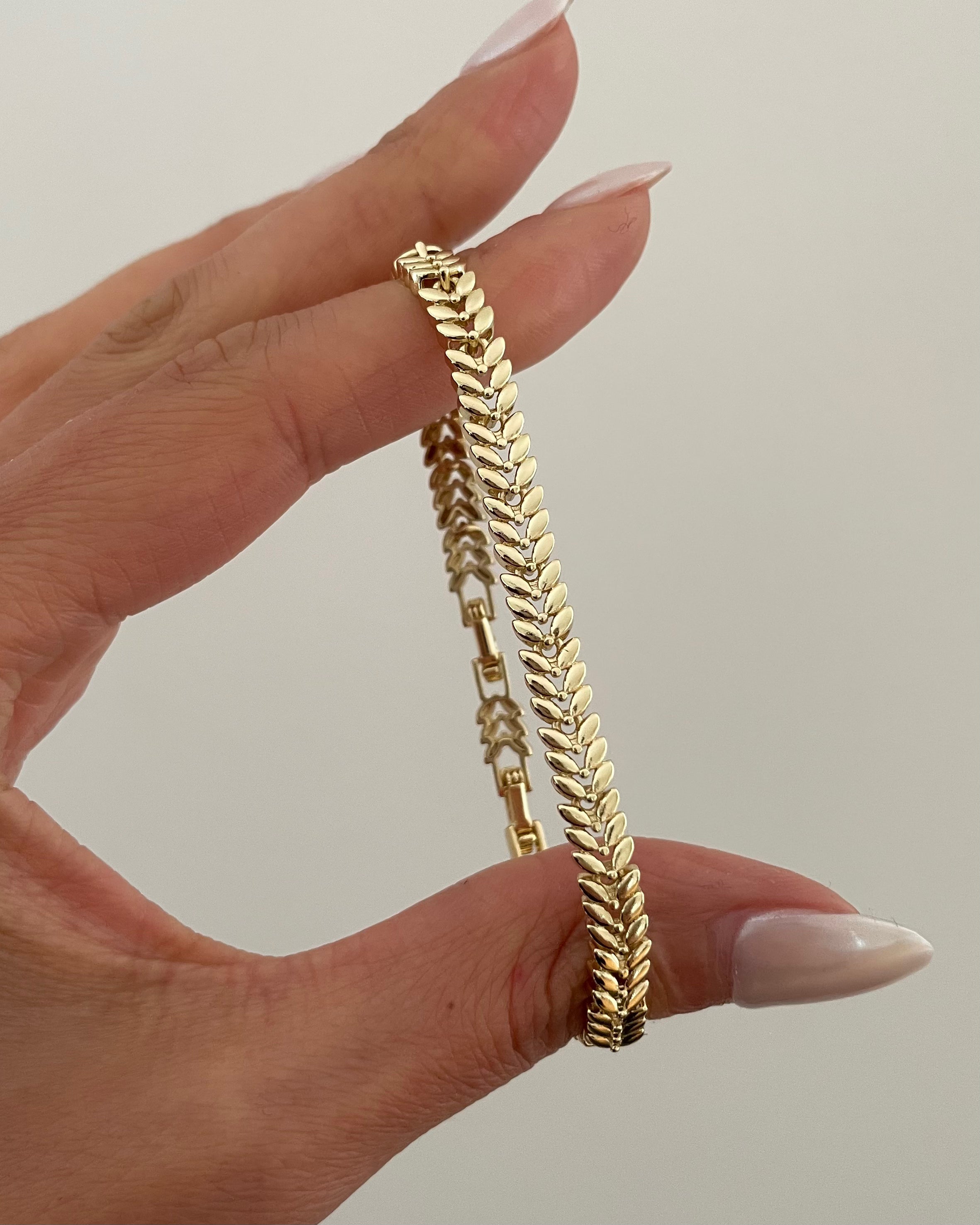 Armband VIP Classic Leaf -14K vergoldet