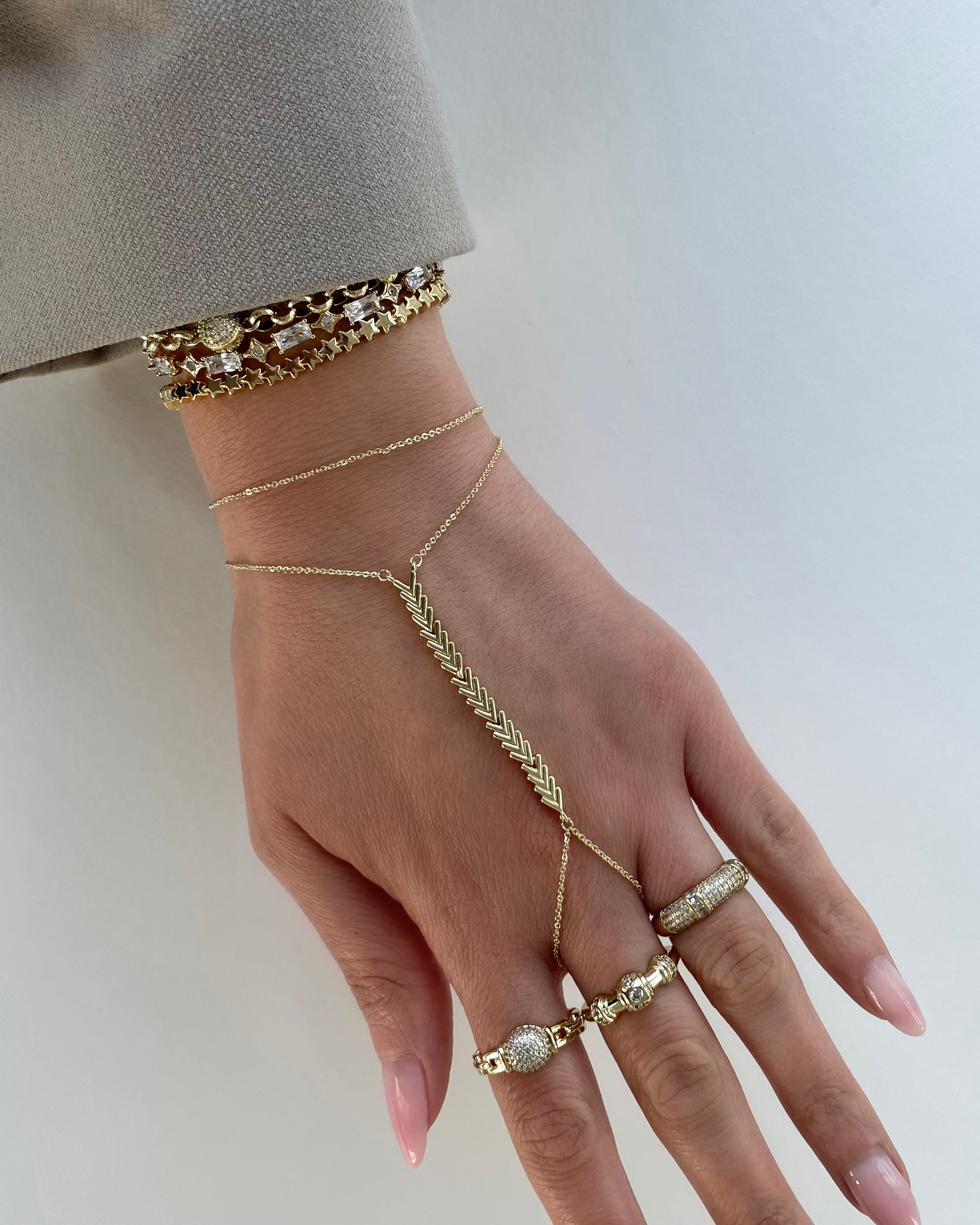 Hand Chain VIP Layer Zay -14K vergoldet