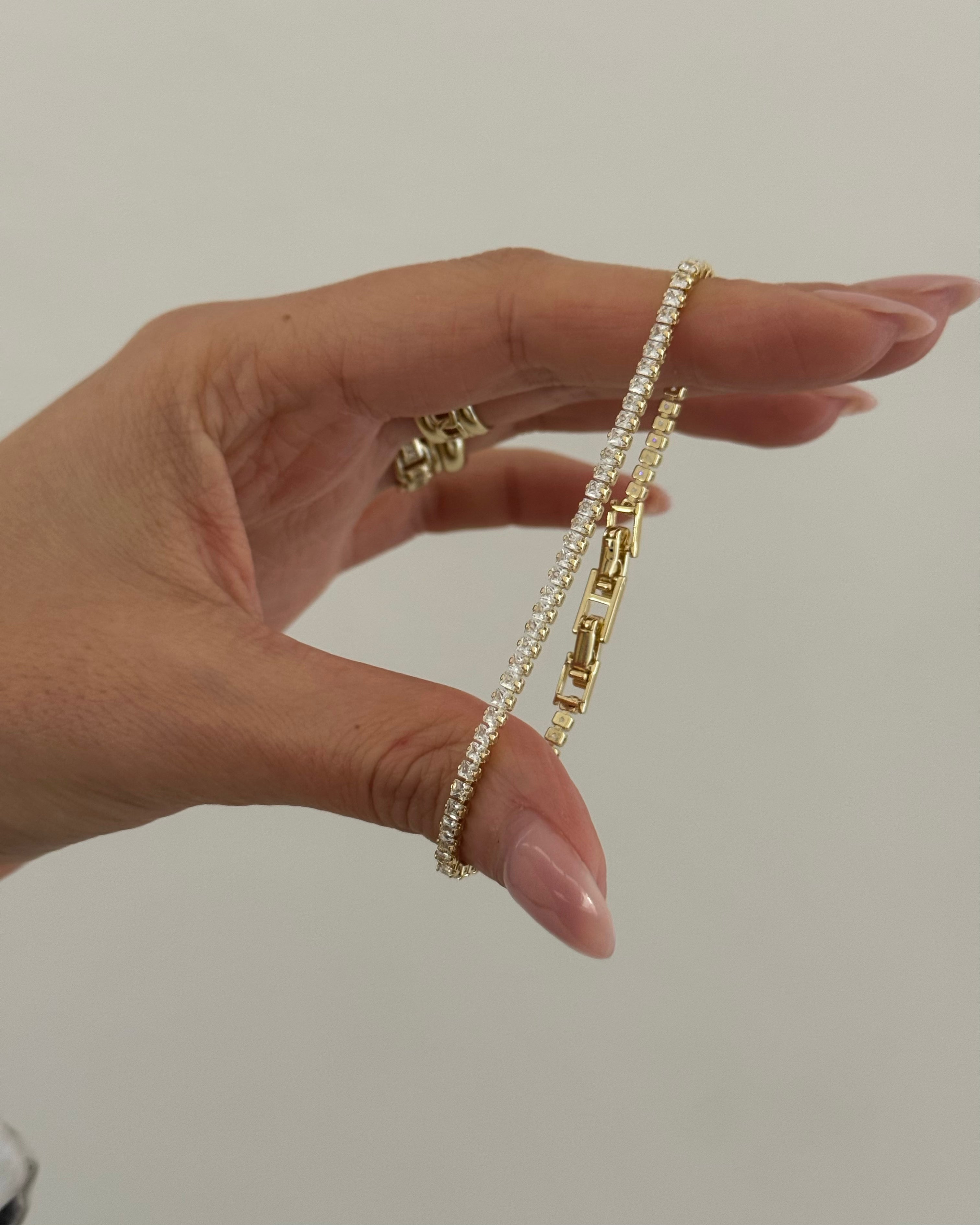 Armband VIP Fine Tennis Cube -14K vergoldet