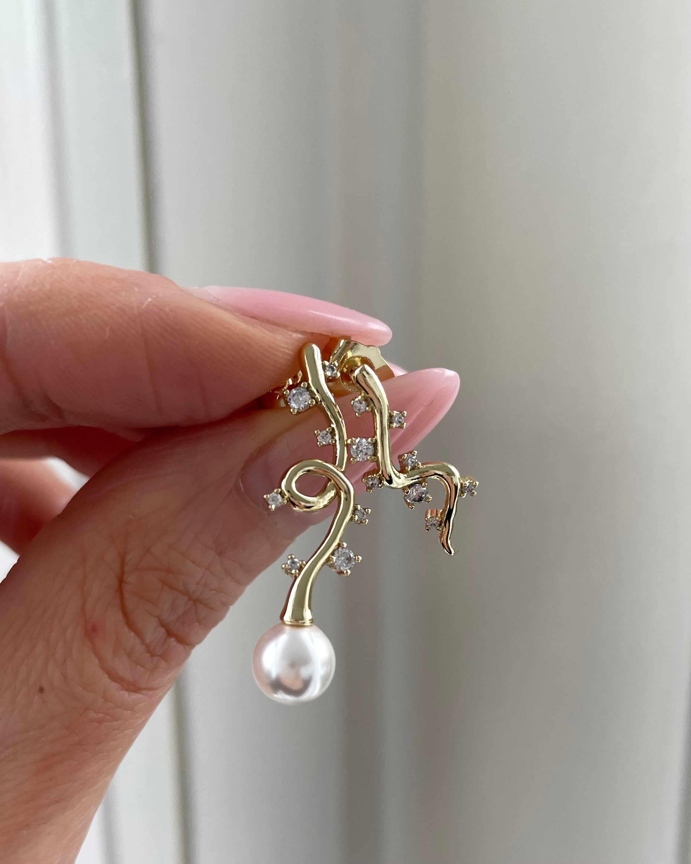 Ohrringe VIP Pearl Diamond -14K vergoldet