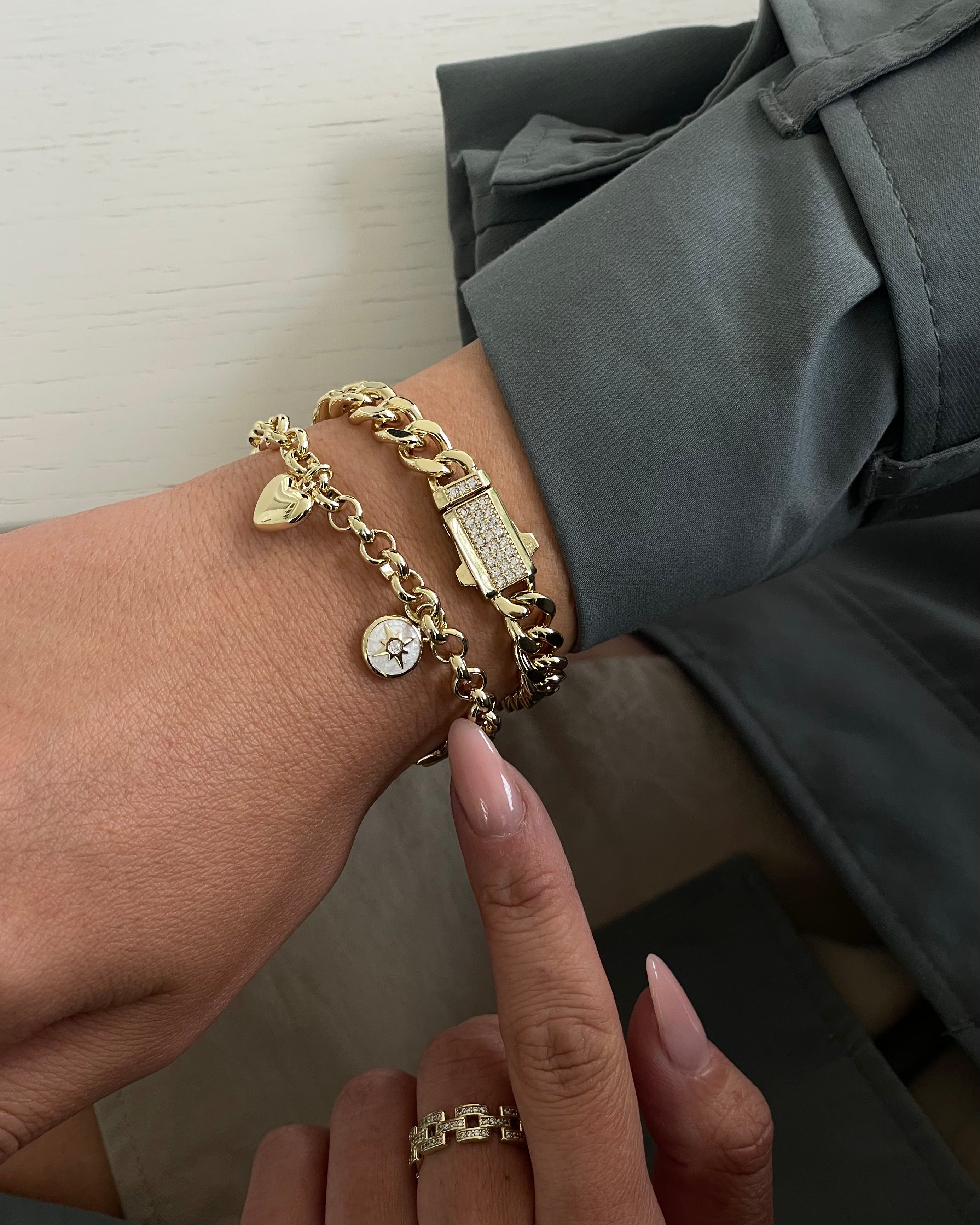 Armband VIP Charm Emaille White - 14K vergoldet
