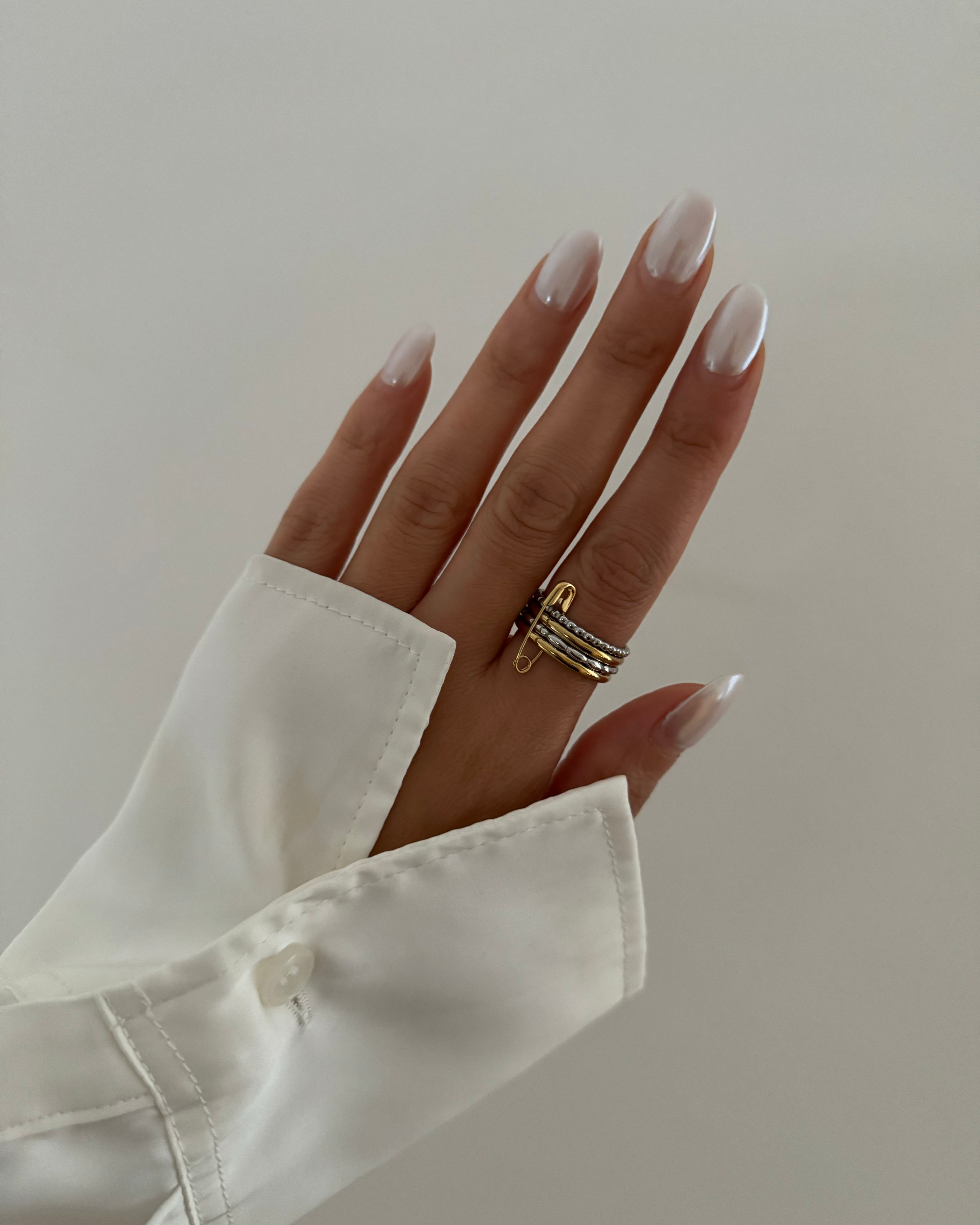 Ring Pave Classic Safety -18K vergoldet