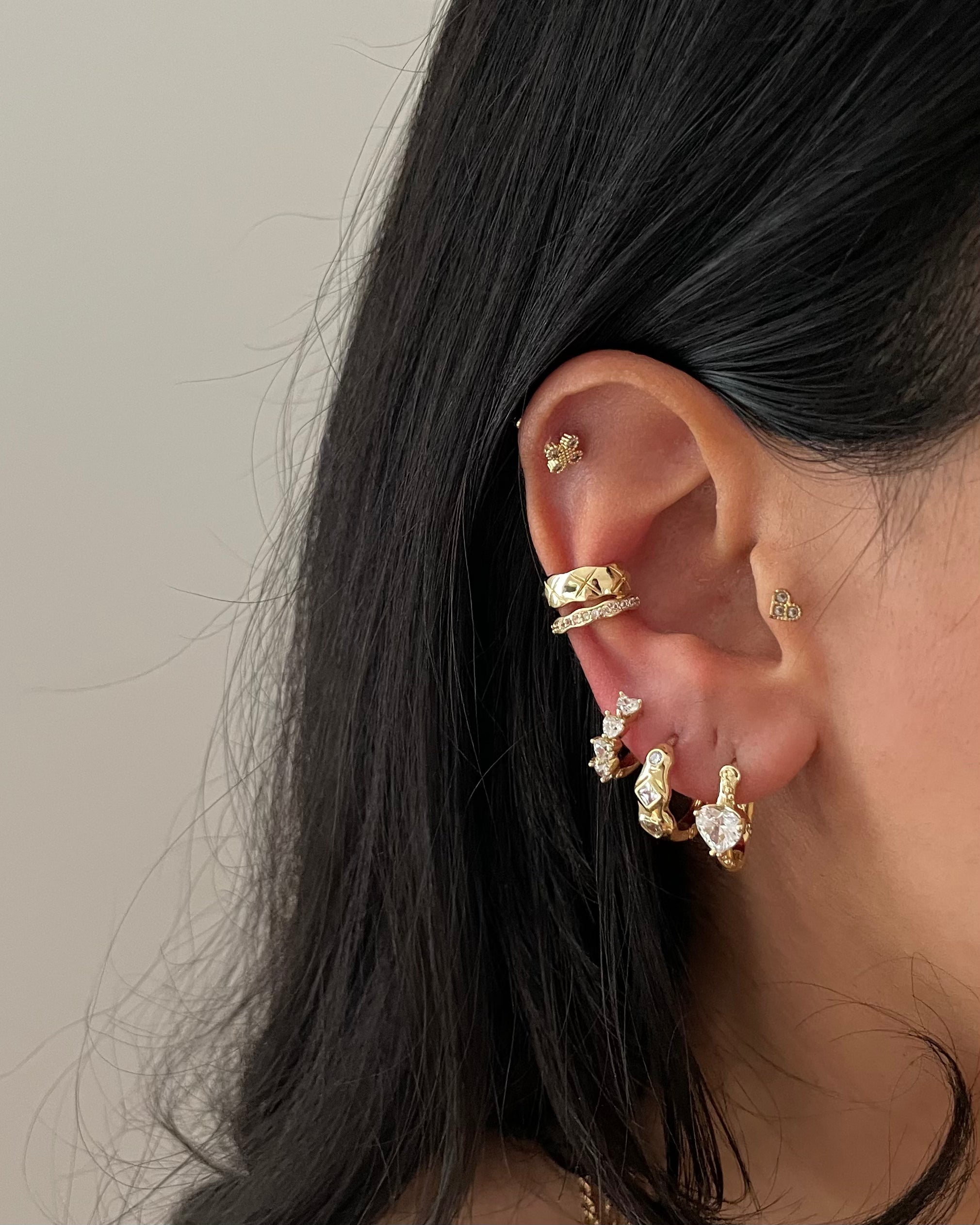 Creolen VIP Mini Heart -14K vergoldet