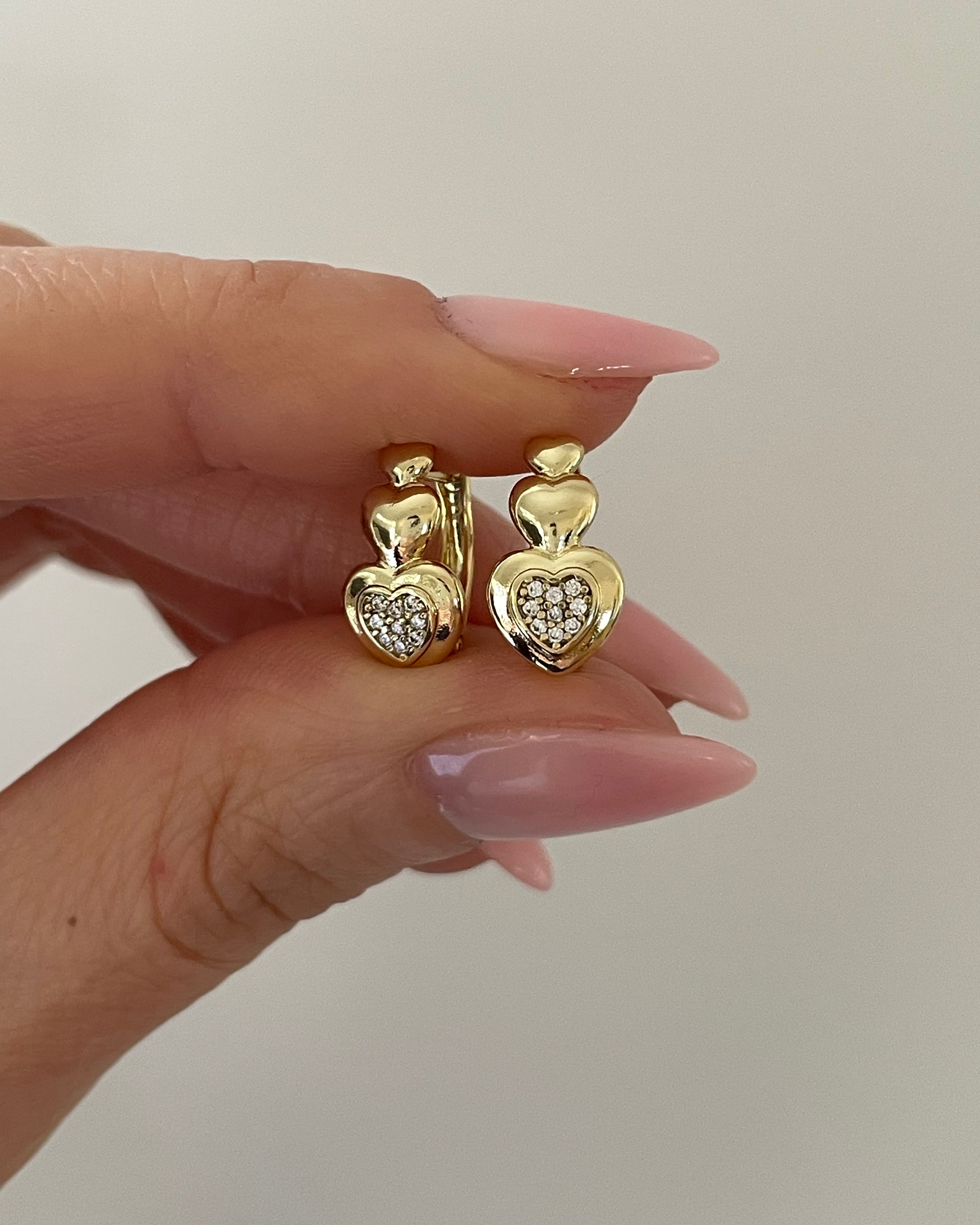 Ohrringe VIP Heart Vintage -14K vergoldet