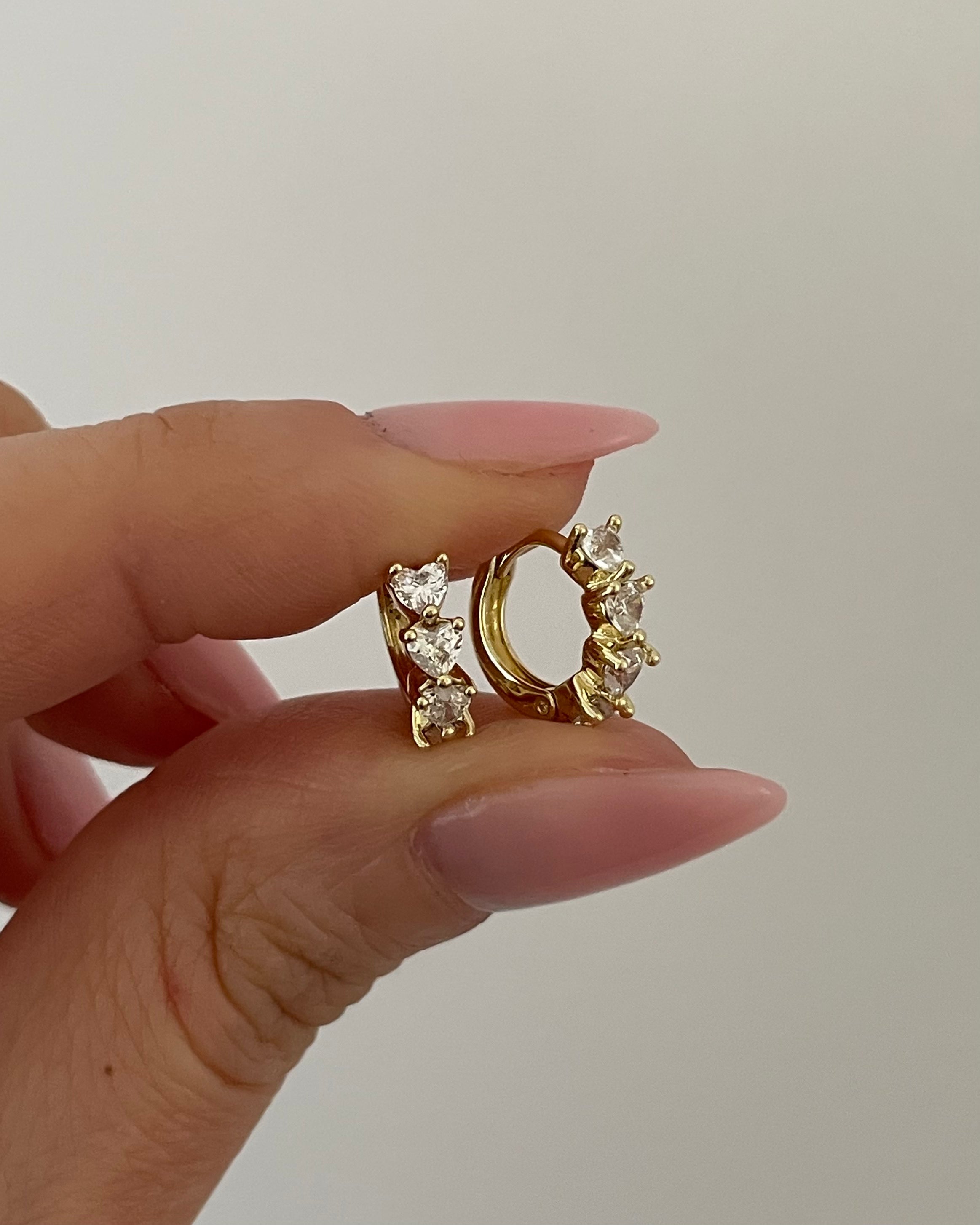 Creolen VIP Mini Heart -14K vergoldet