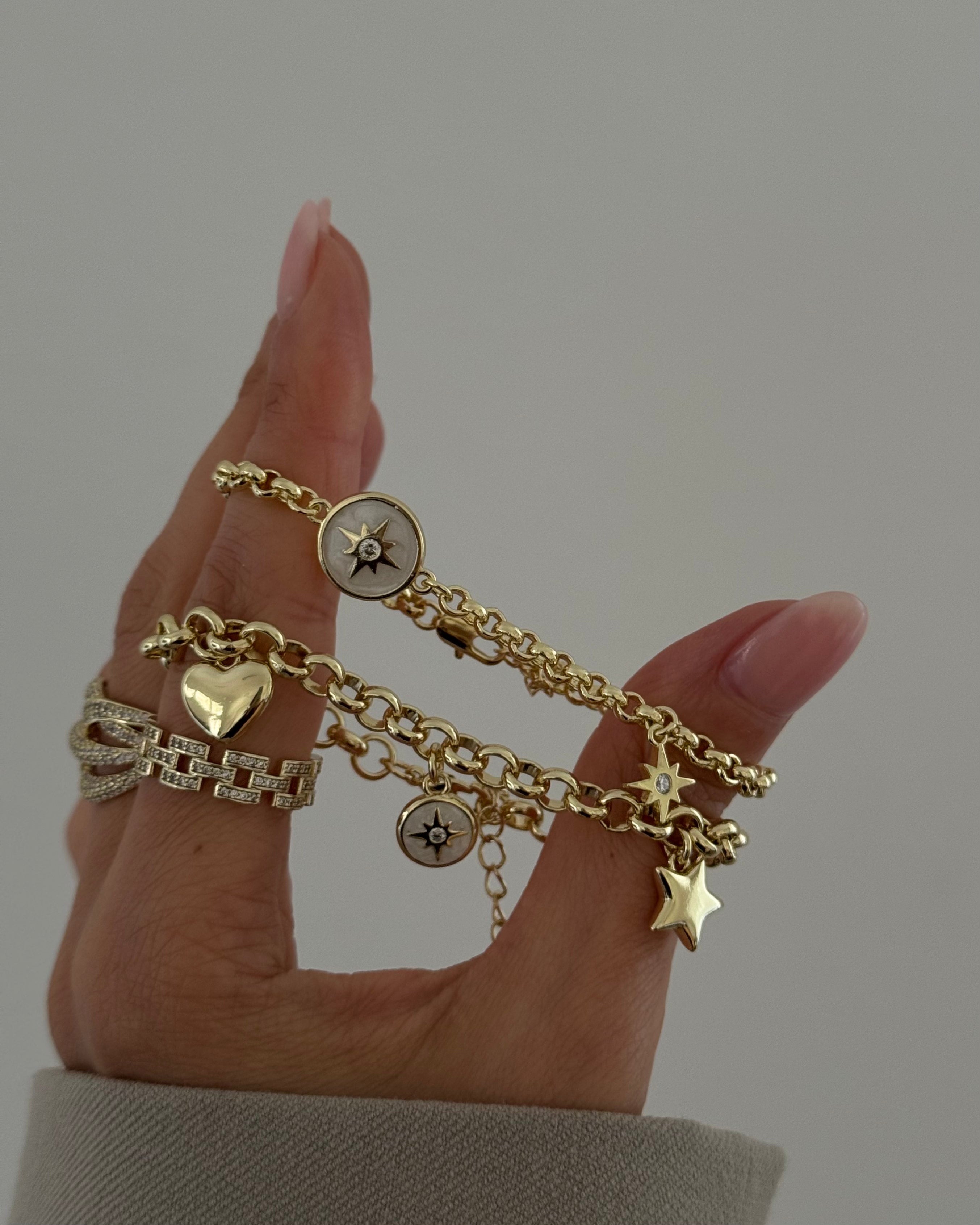 Armband VIP Emaille North Star -14K vergoldet