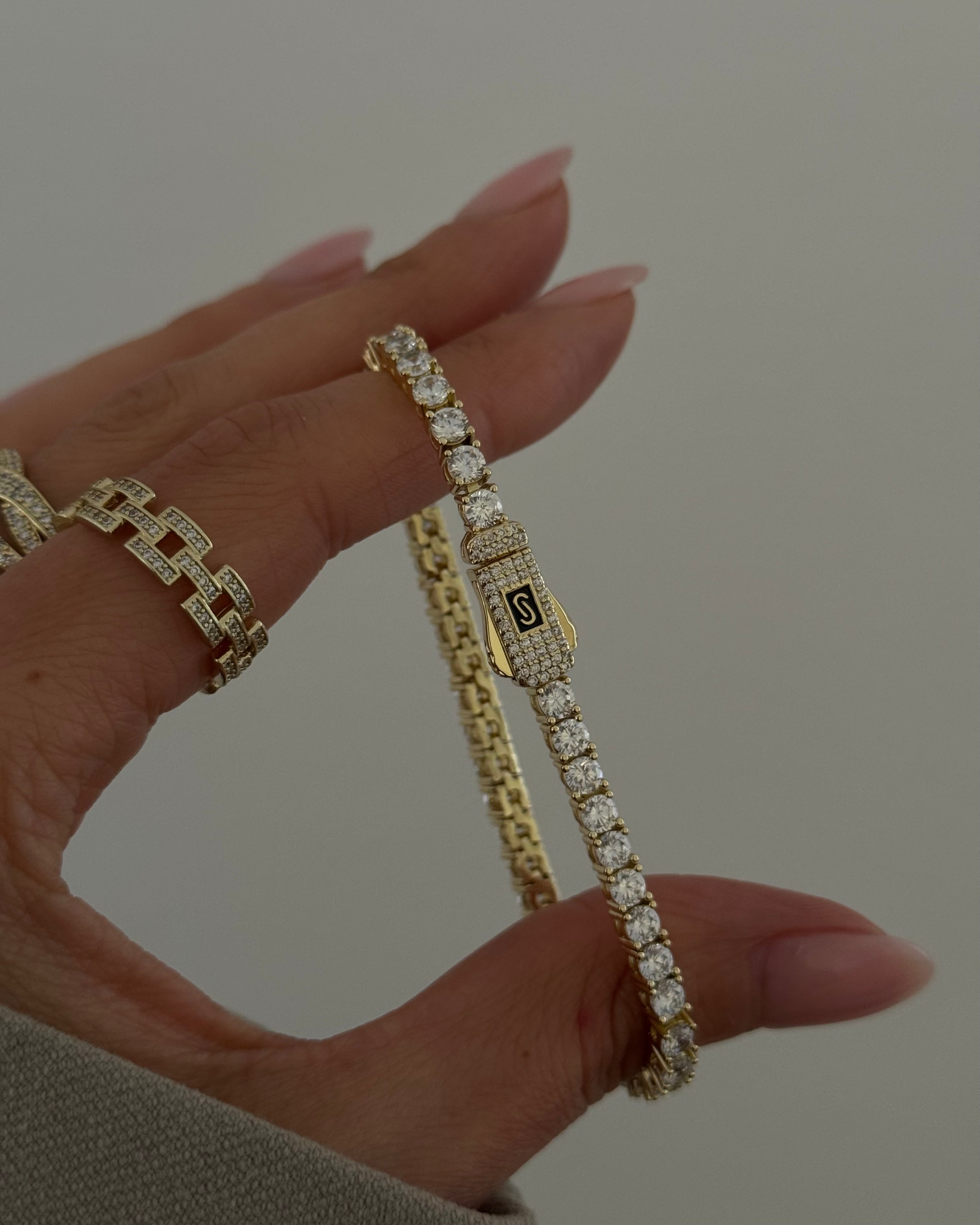 Armband VIP Gourmet Tennis -14K vergoldet