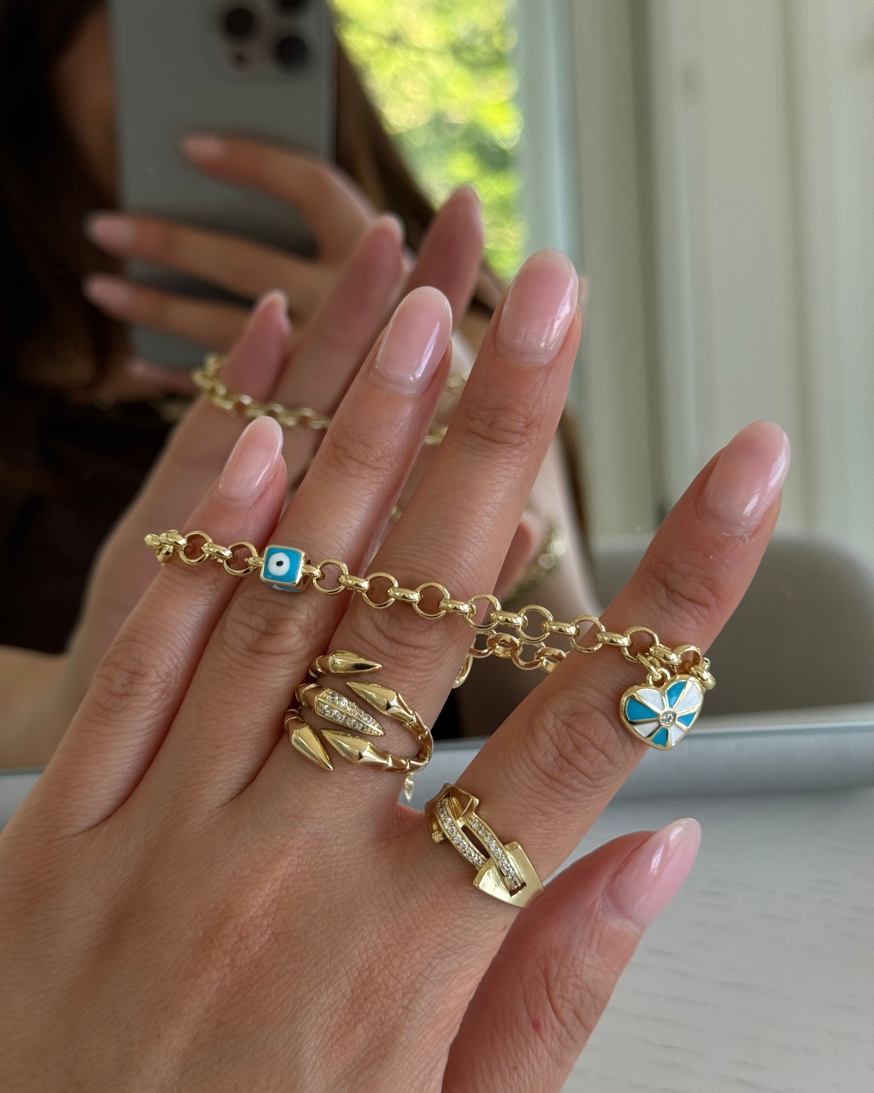 Armband VIP Charm Nazar Turquoise -14K vergoldet
