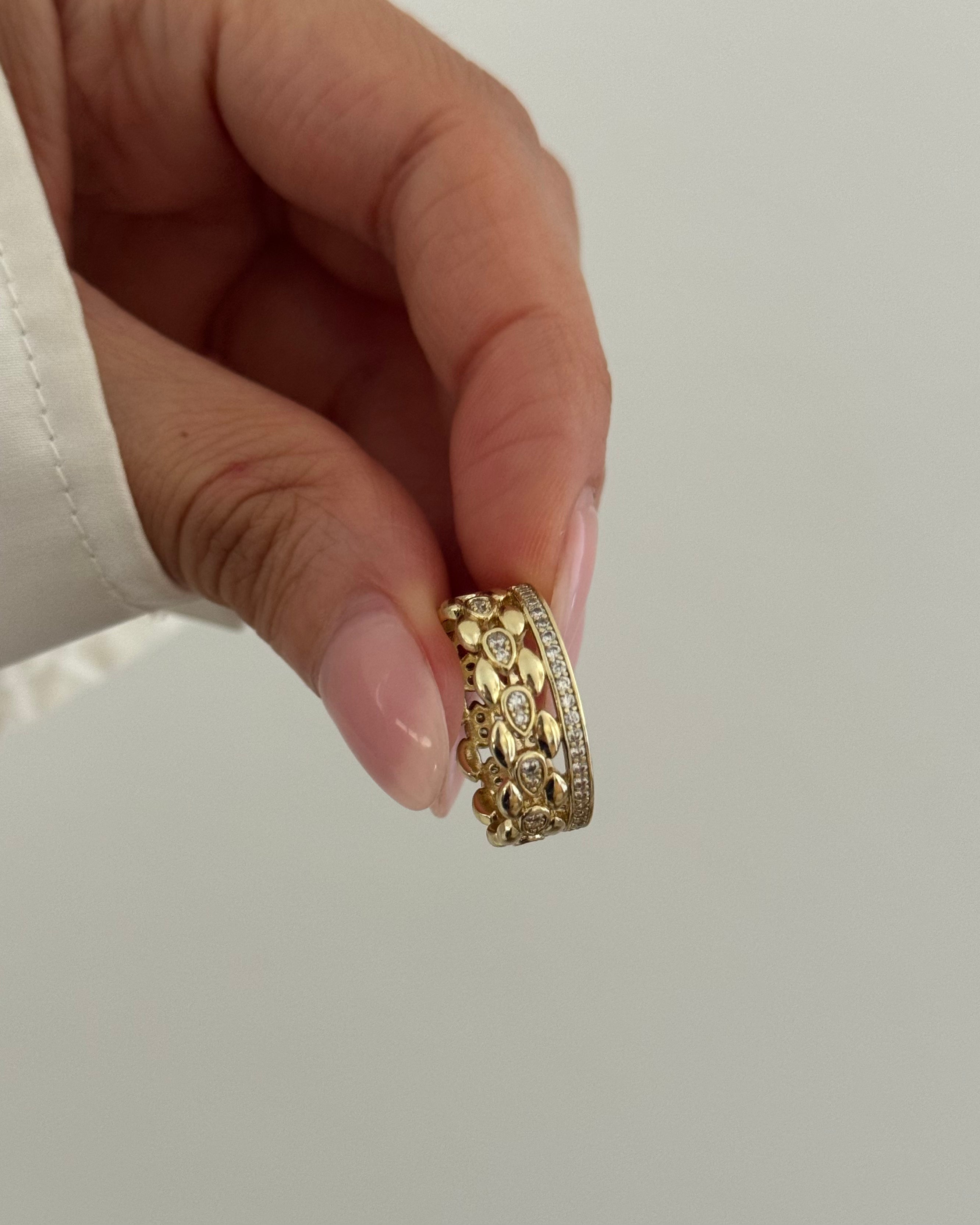 Ring VIP Layer Chain Band - 14K vergoldet