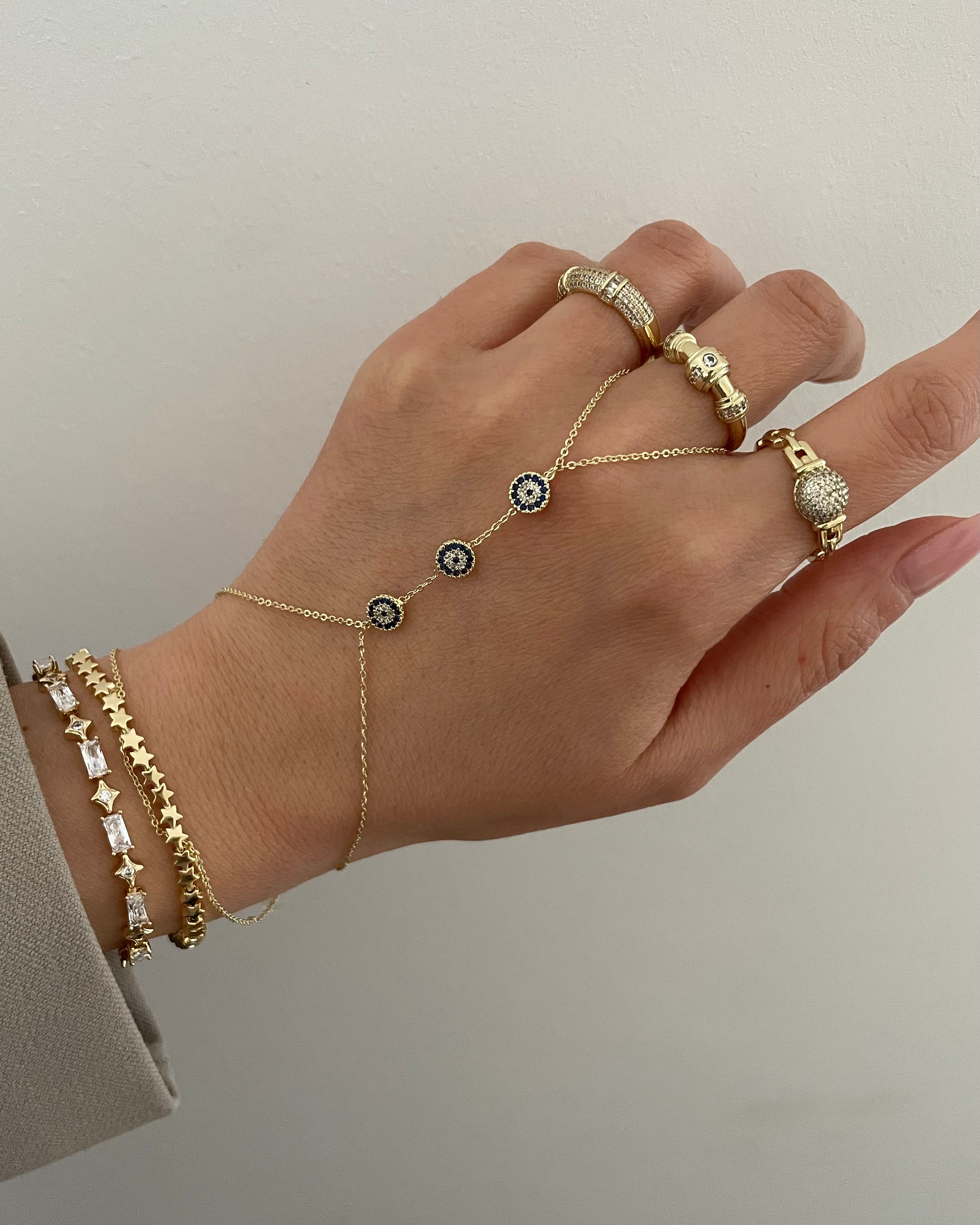 Hand Chain VIP Layer Nazar -14K vergoldet