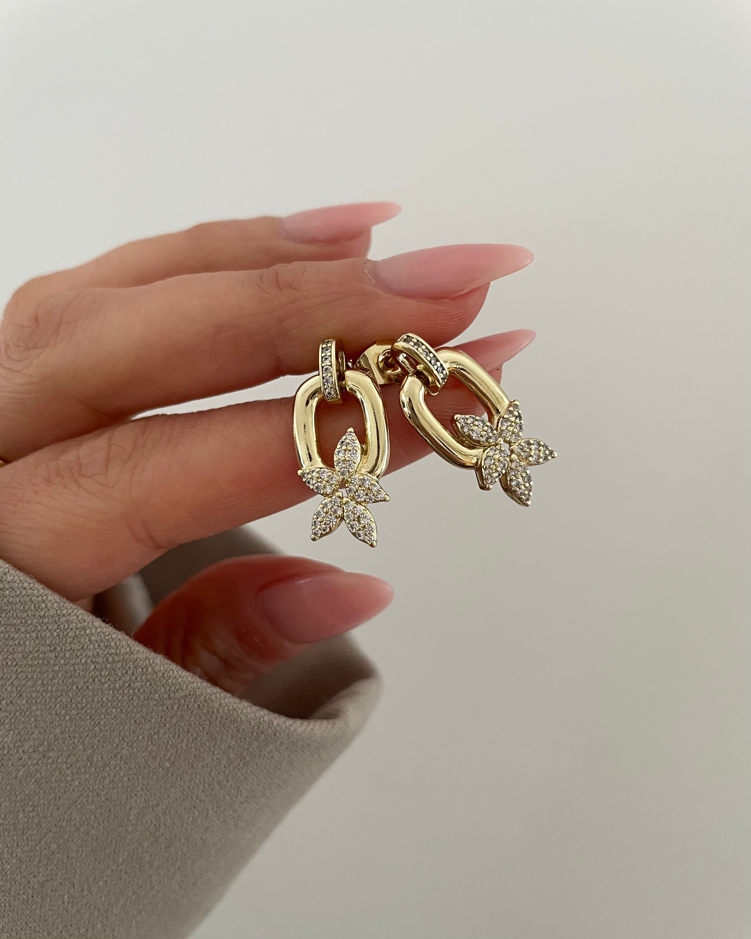 Ohrringe VIP Flower Shine - 14K vergoldet