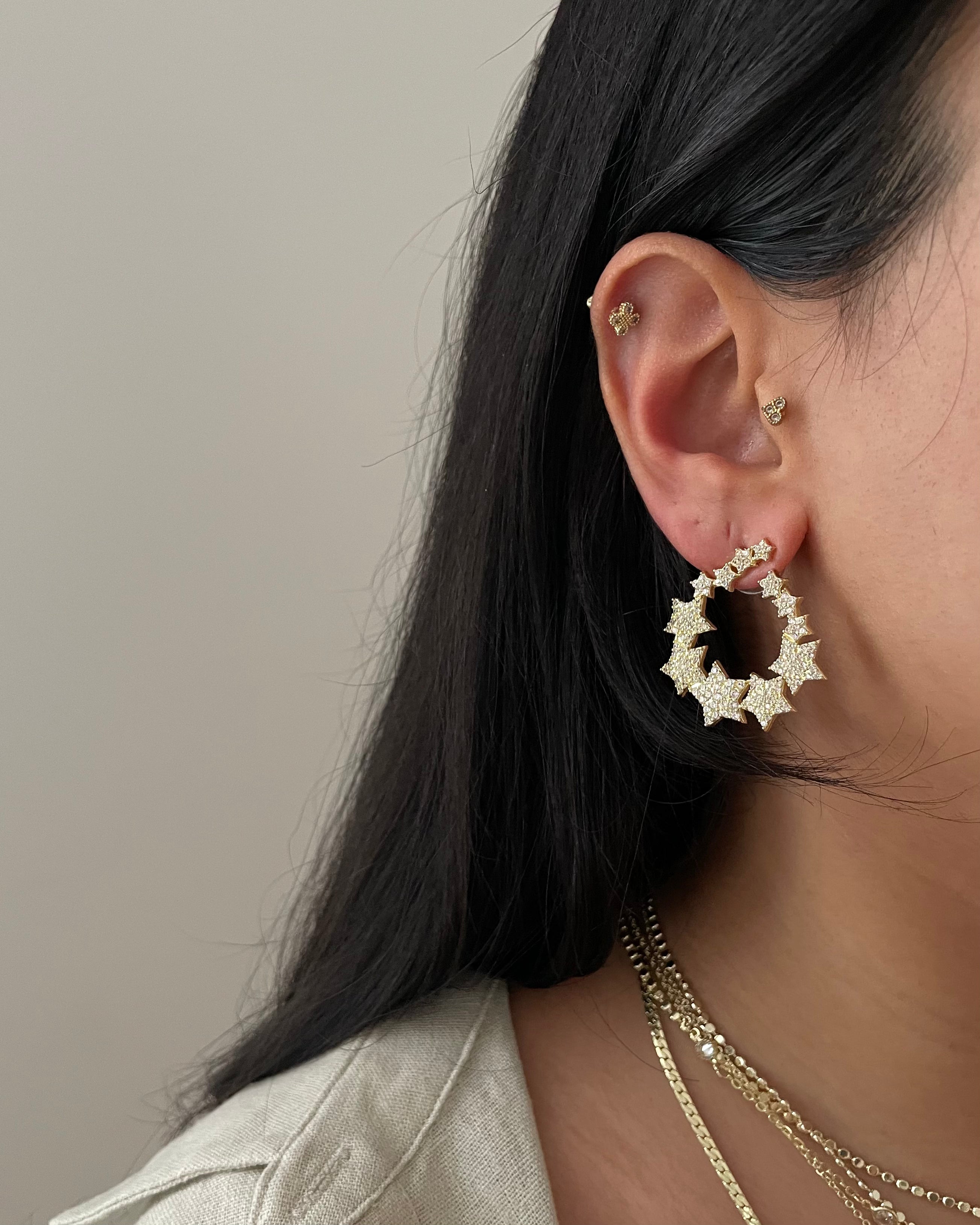 Ohrringe VIP Stars -14K vergoldet