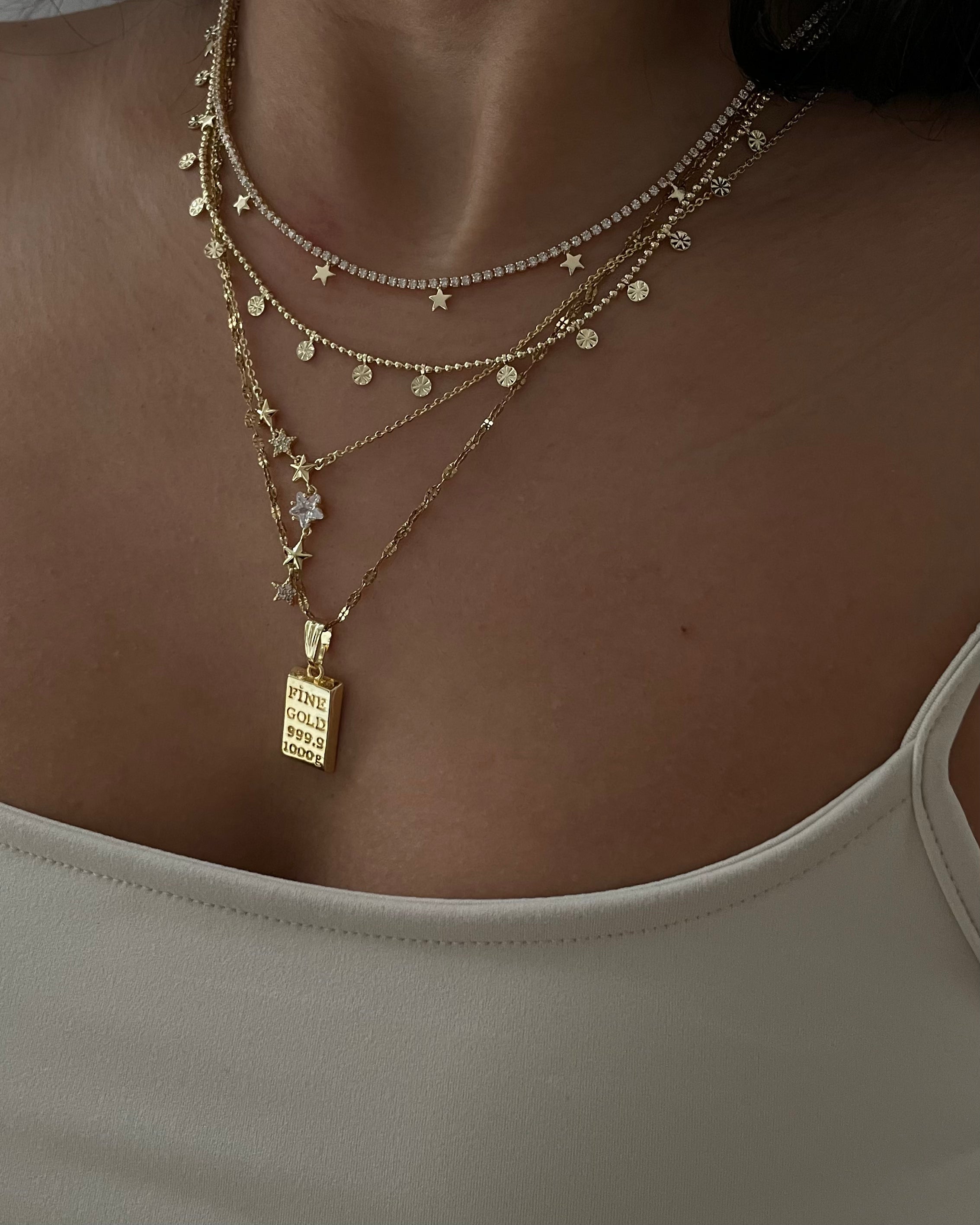 Kette VIP Fine Tennis -14K vergoldet