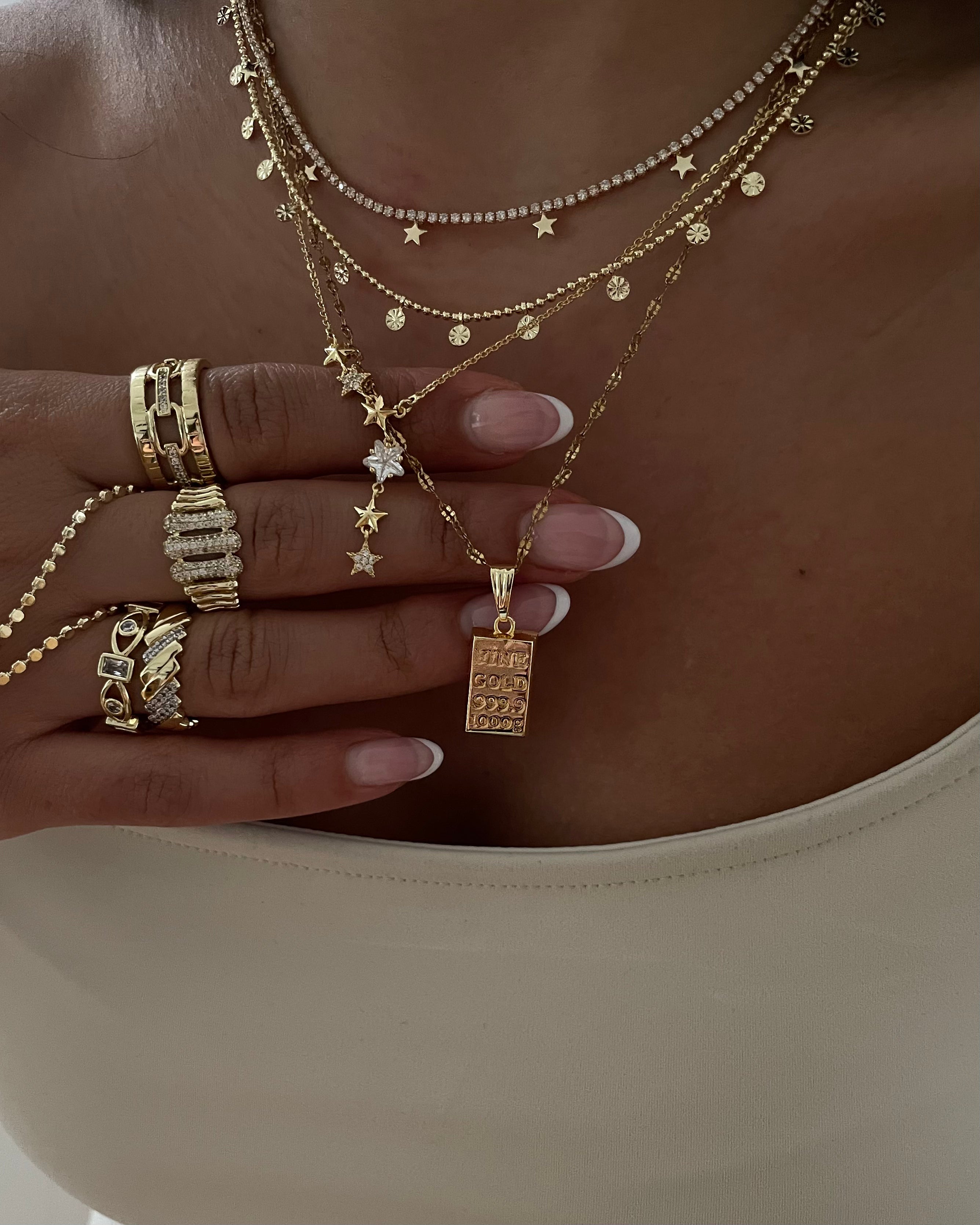 Kette Vip Fine Stars -14K vergoldet