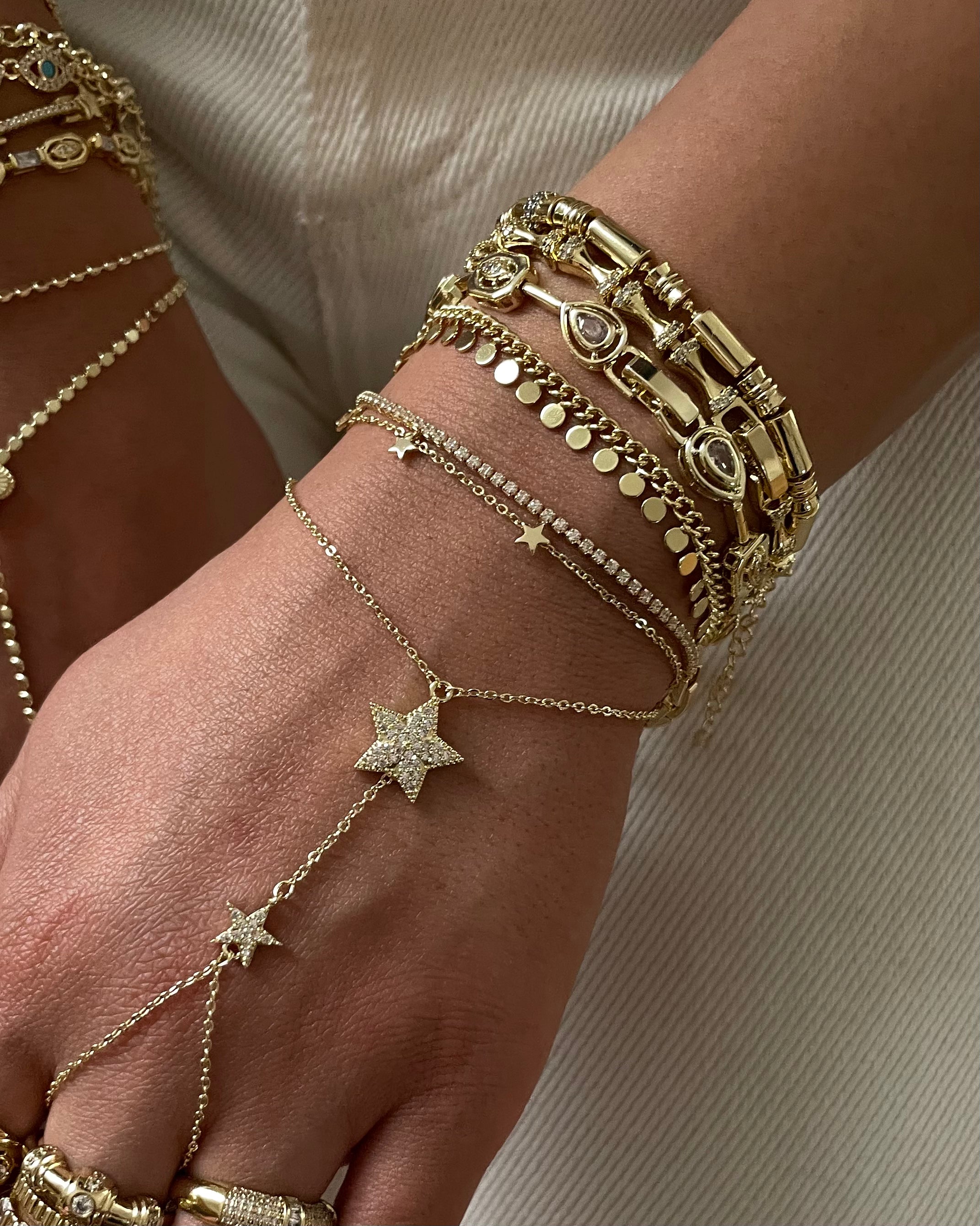 Armband VIP Fine Chain Plate -14K vergoldet