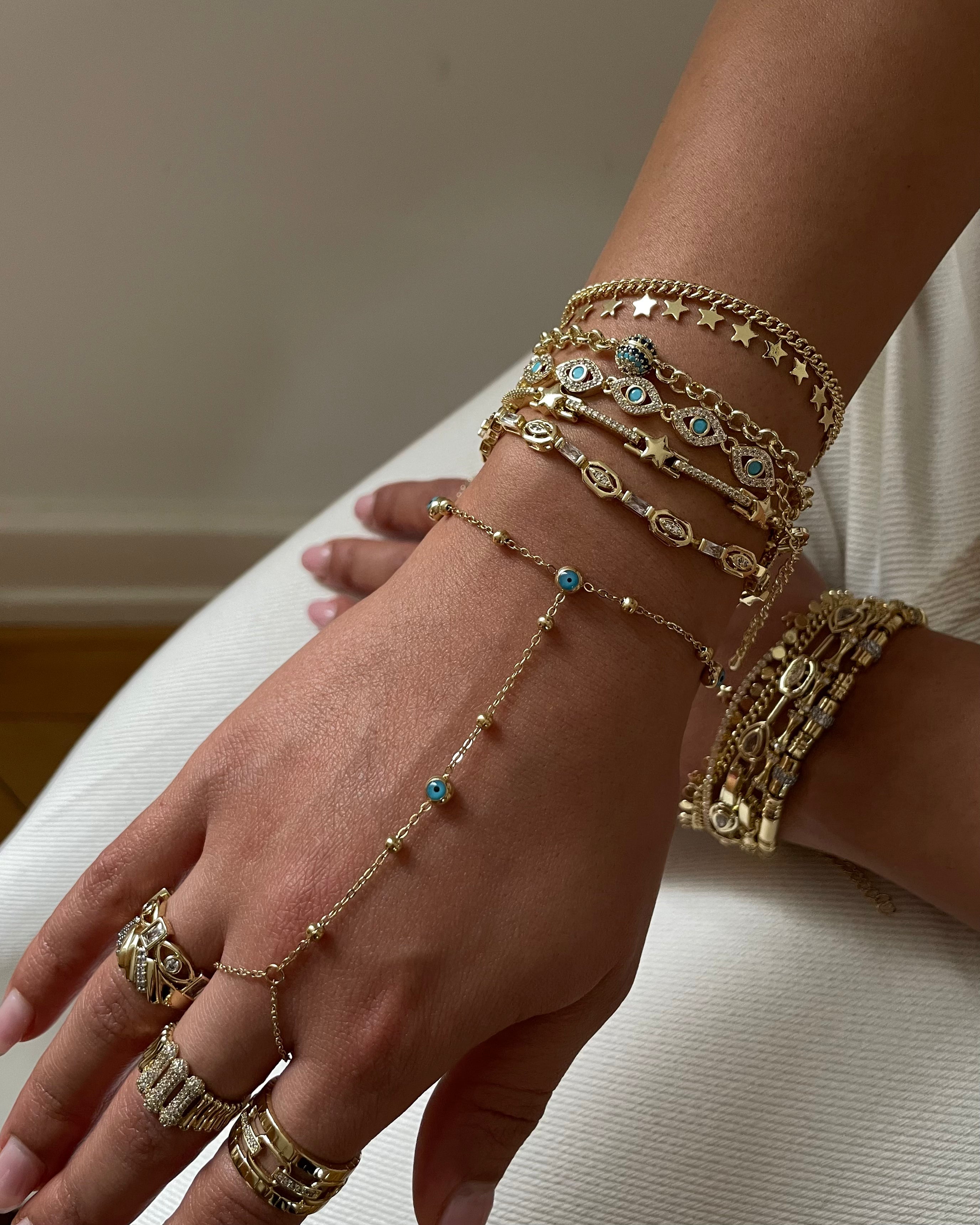 Armband VIP Eye Türkis -14K vergoldet