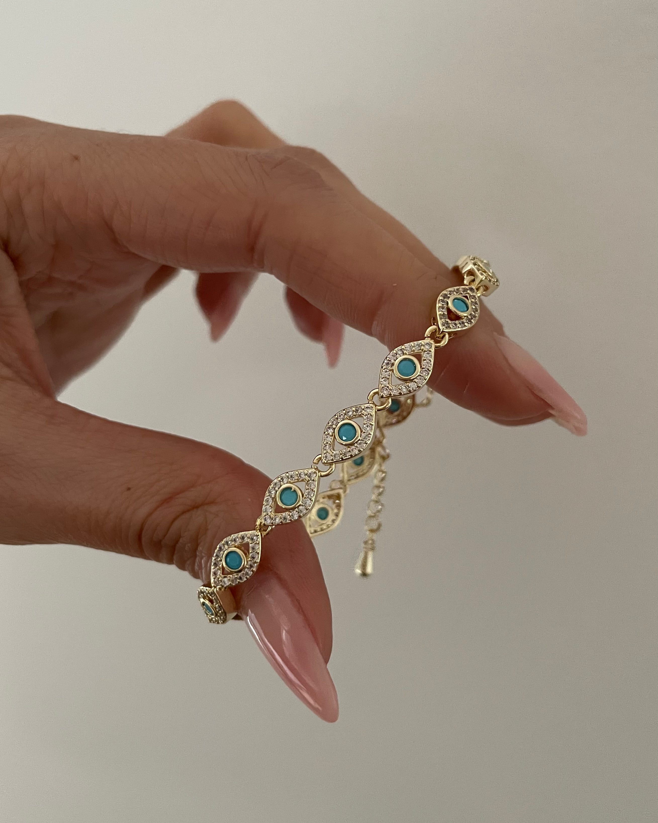 Armband VIP Eye Türkis -14K vergoldet