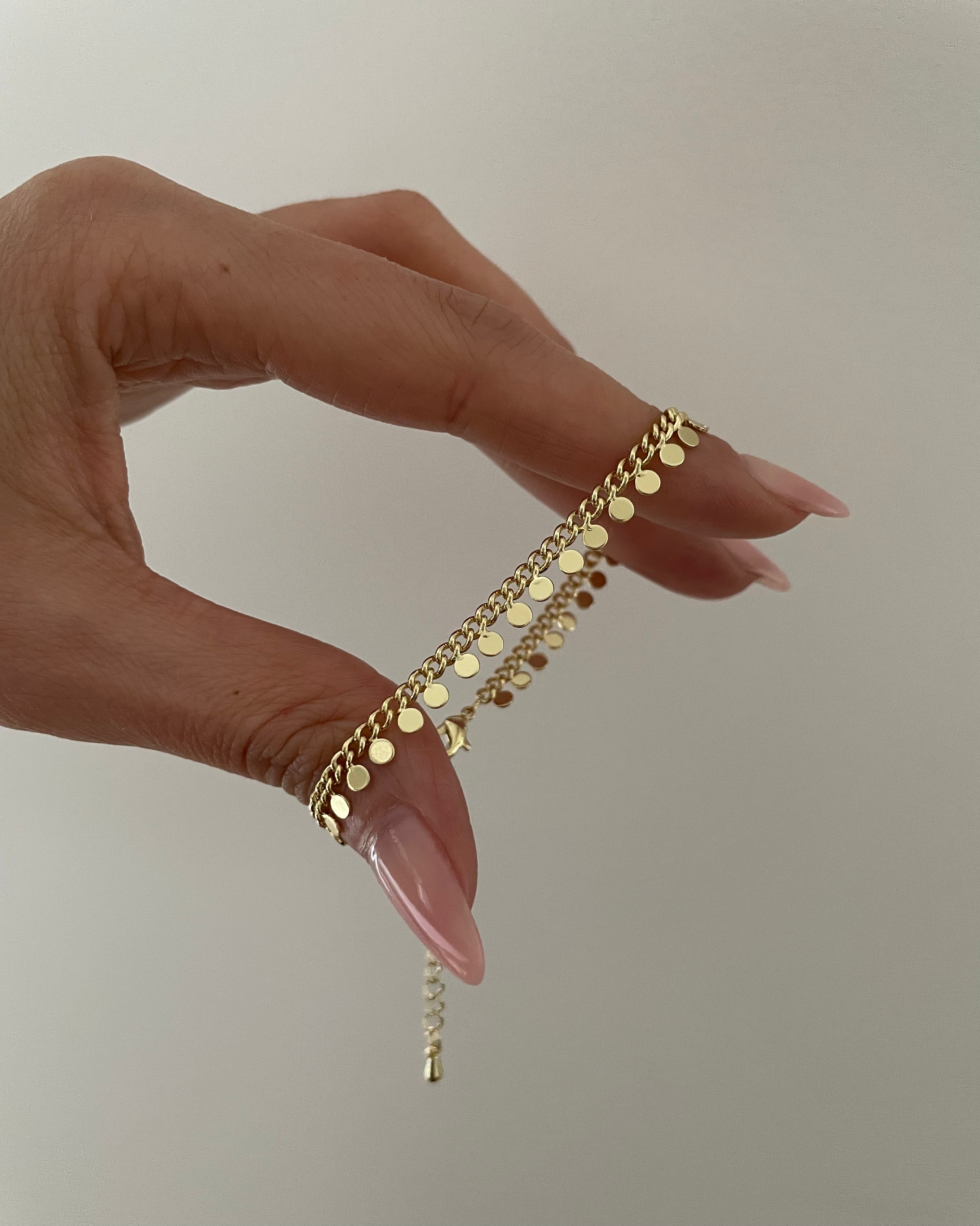 Armband VIP Fine Chain Plate -14K vergoldet