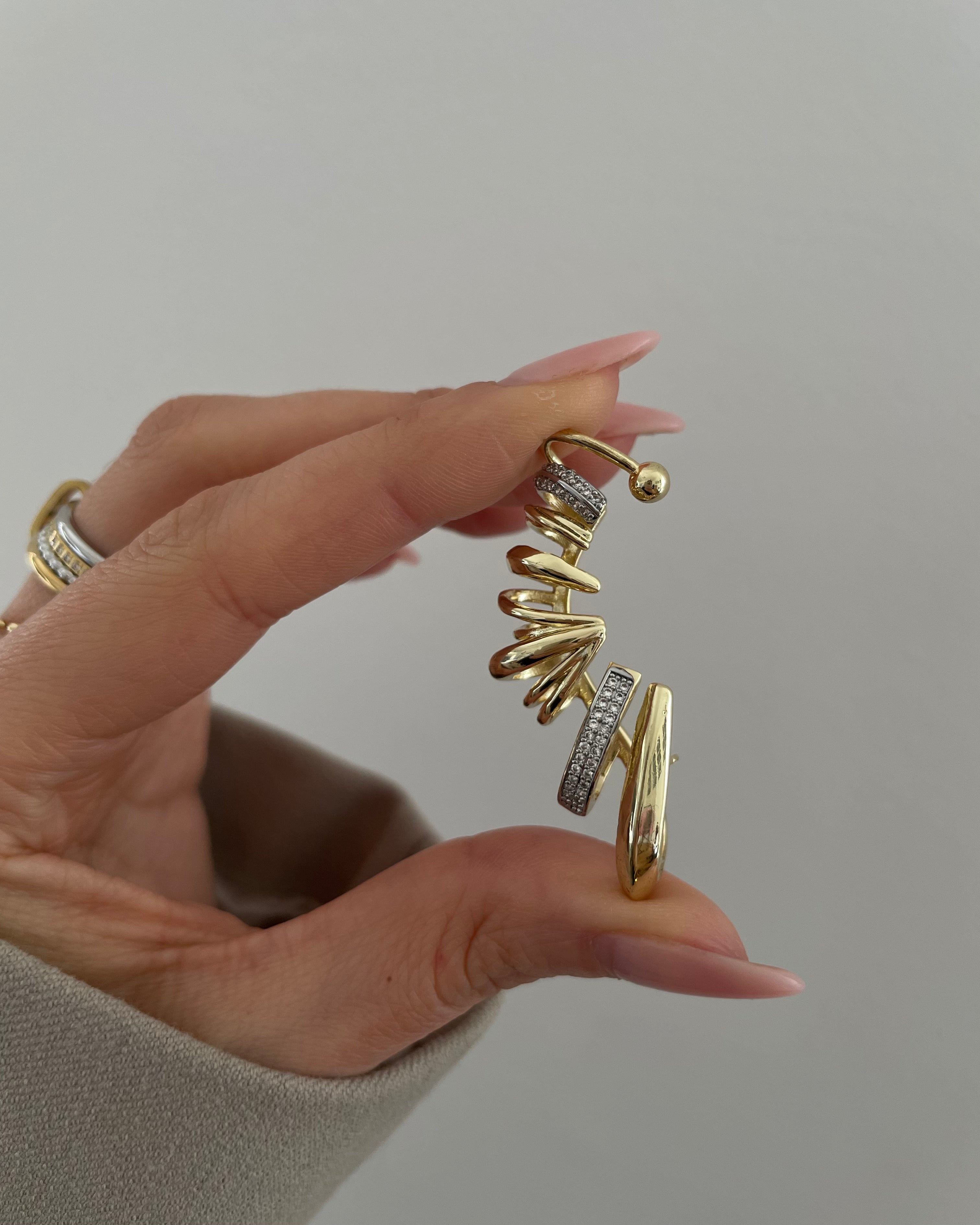 Ohrring Cuff Lunara -14K vergoldet