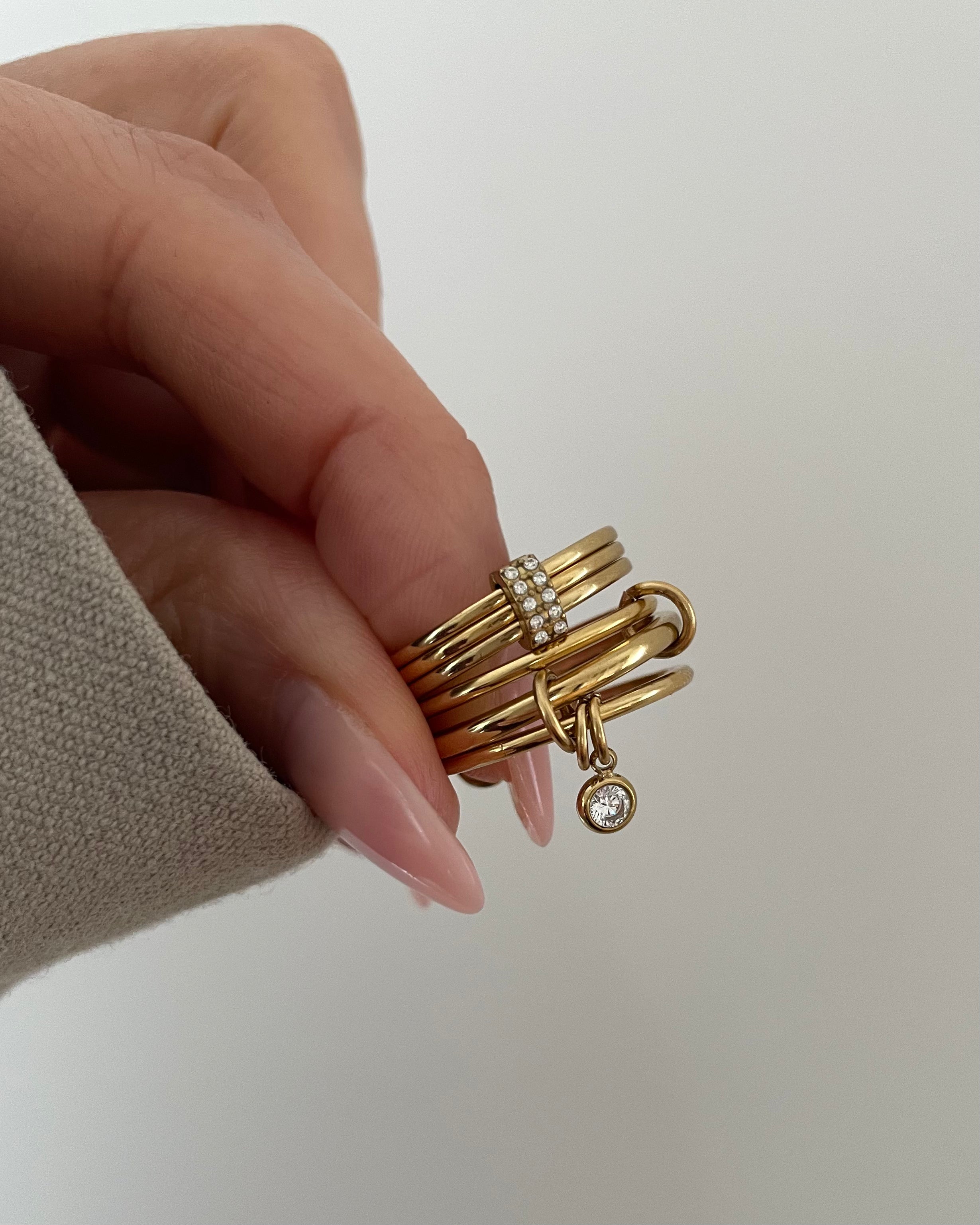 Ring Pave Ayla -18K vergoldet