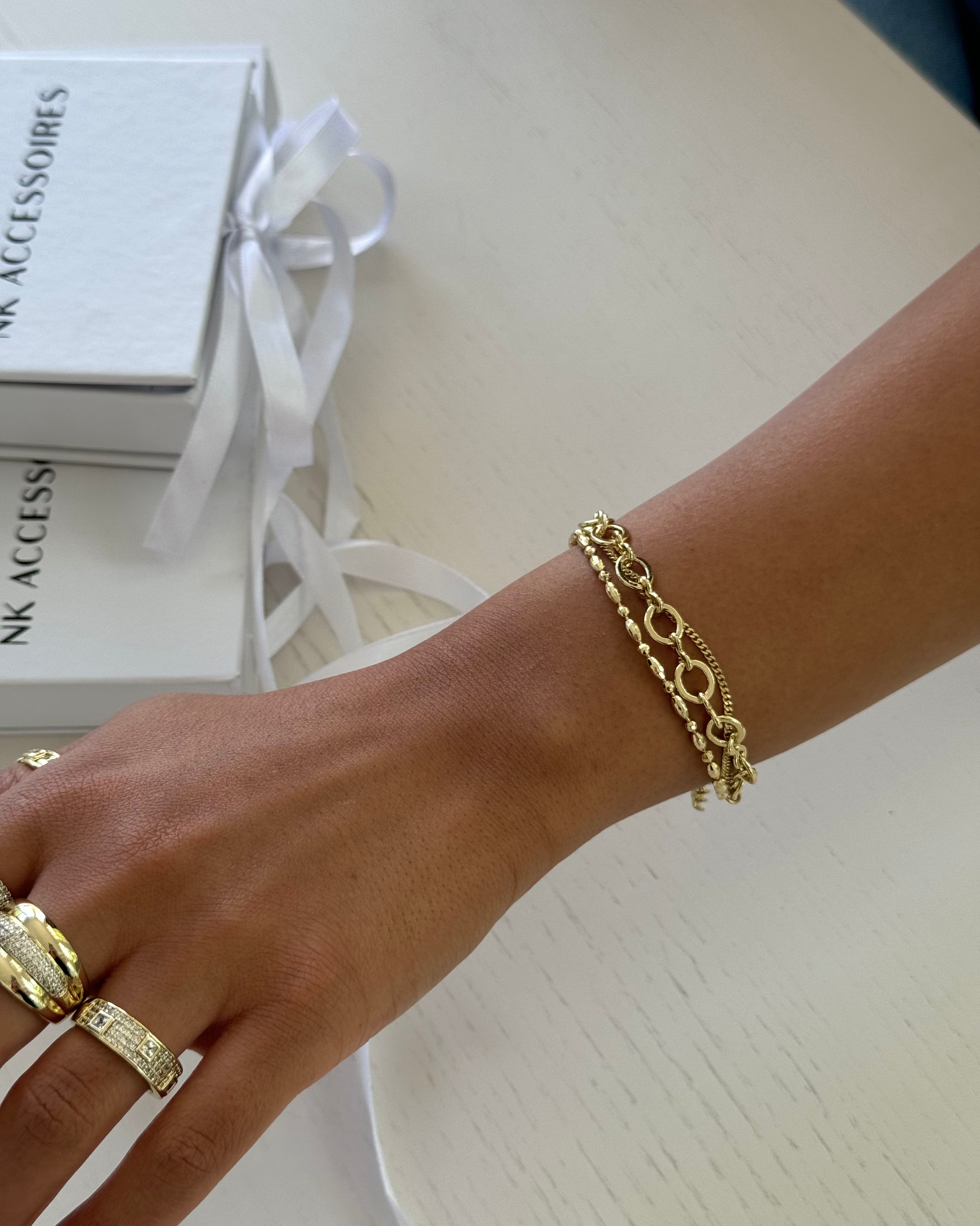 Armaband Layer Chain -14K vergoldet