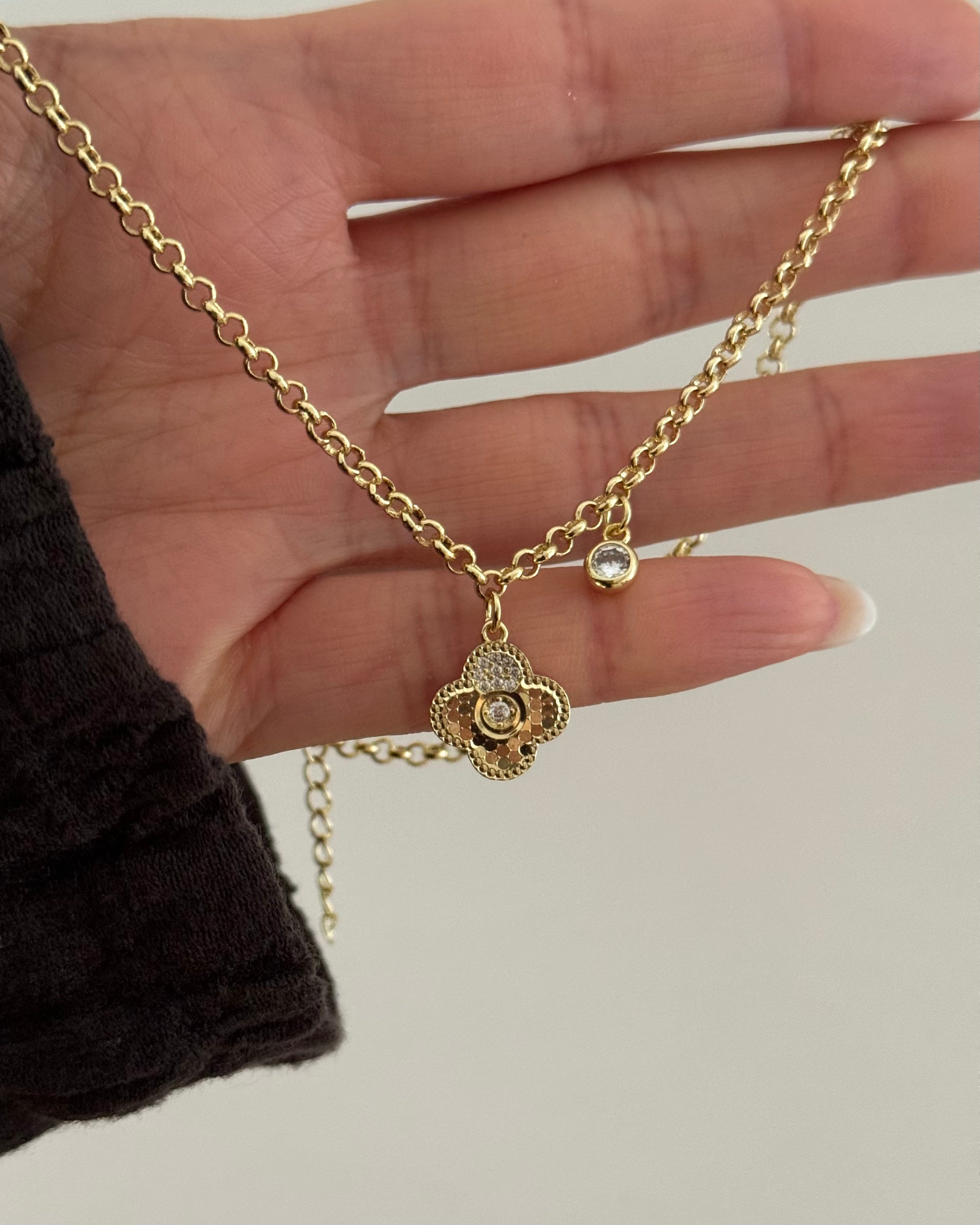 Kette VIP Clover Stone -14K vergoldet