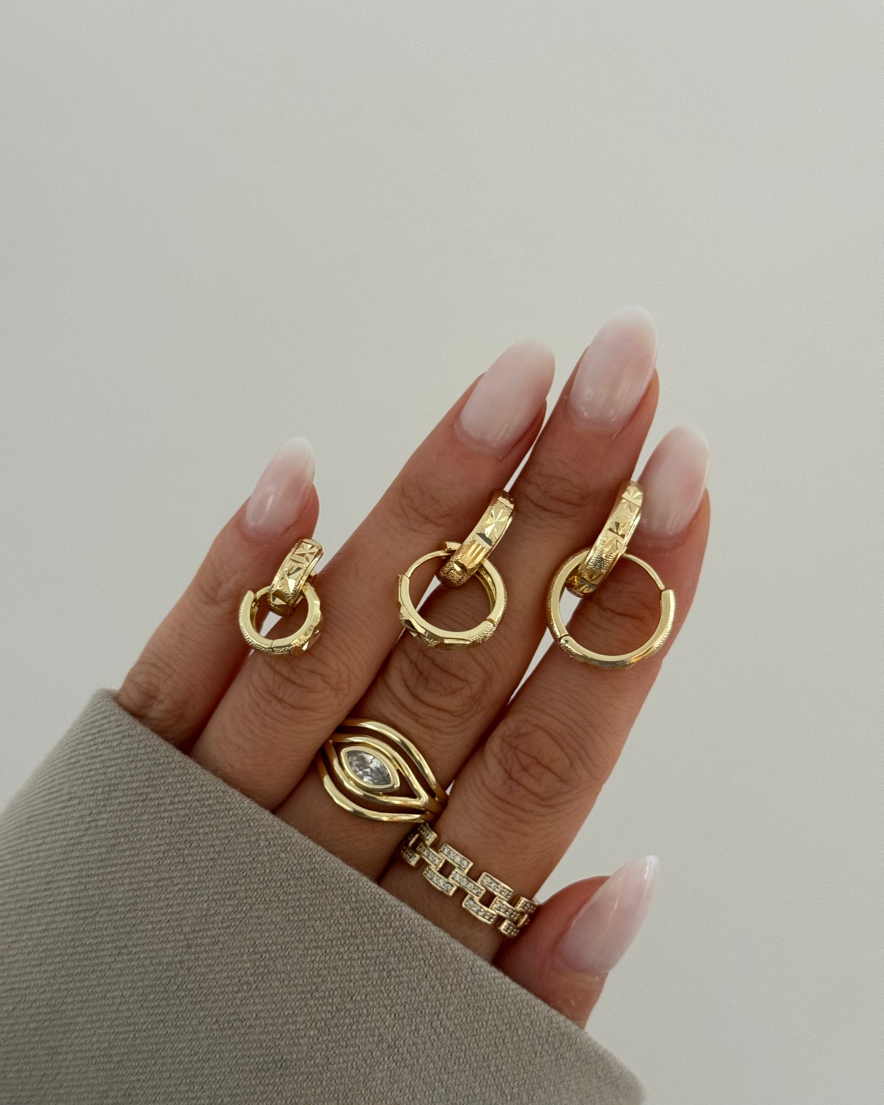 Creolen Glimmer- 14K vergoldet
