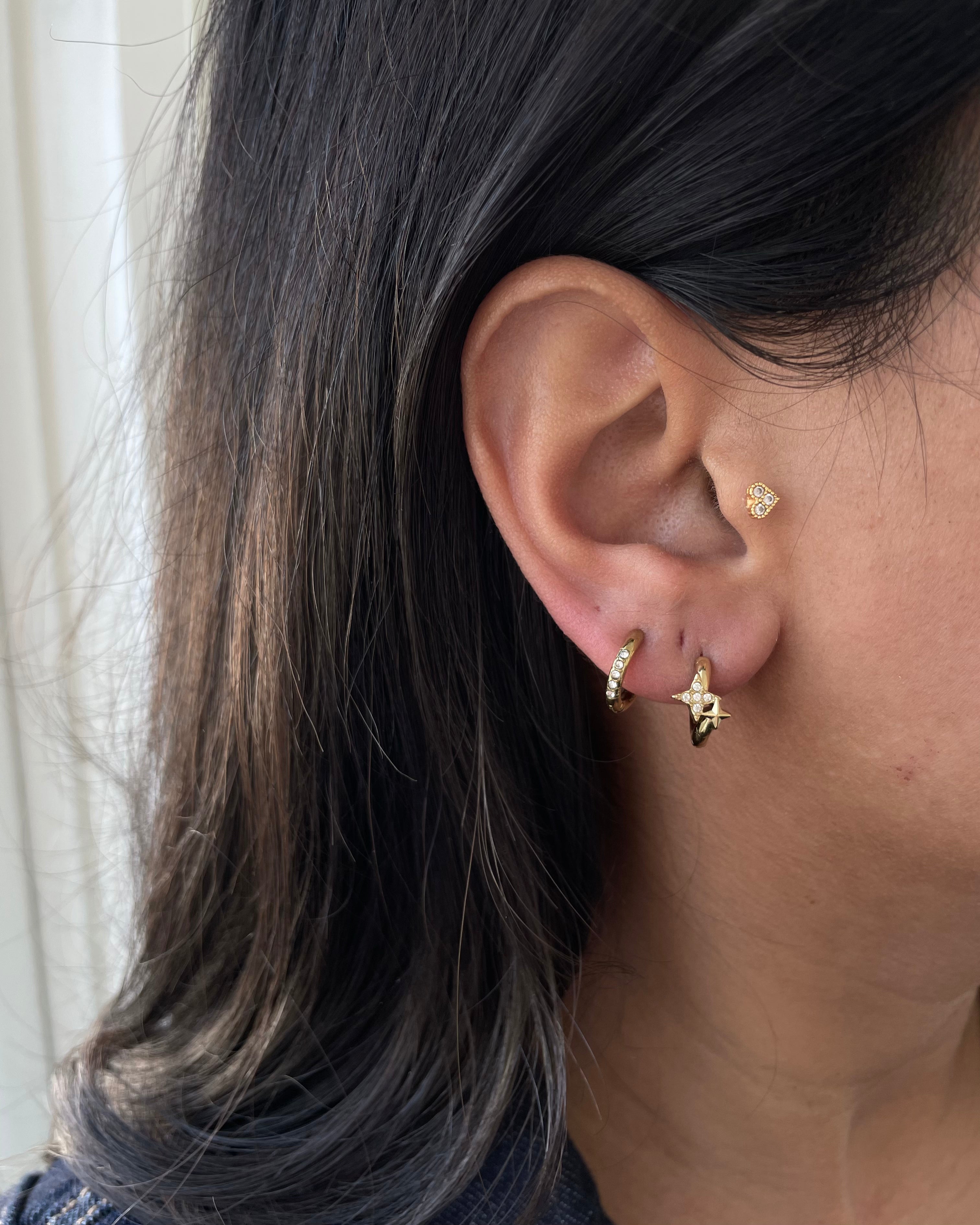 Kuzey Yıldızı Halka Küpeler