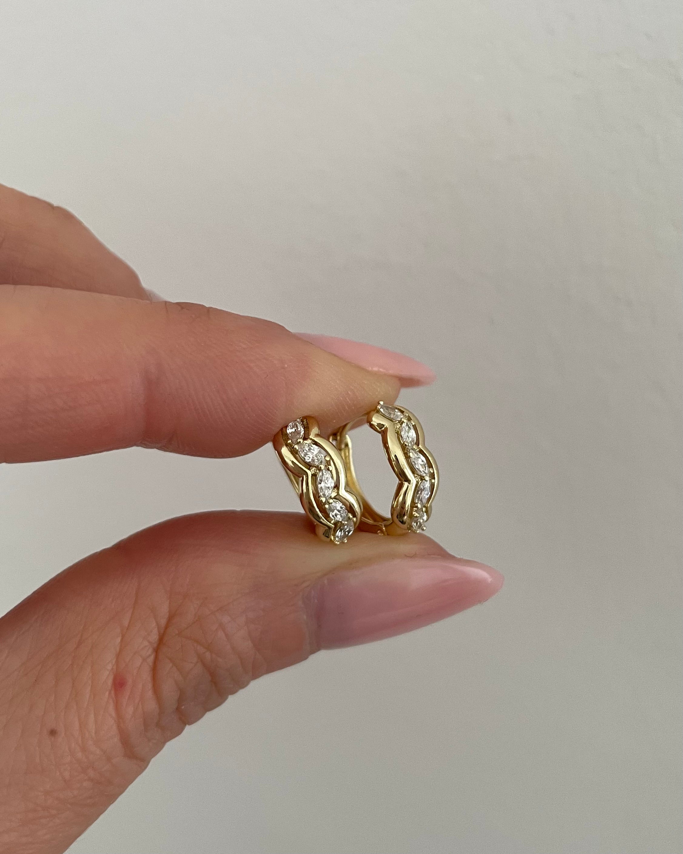 Creolen Wave Drop -14K vergoldet