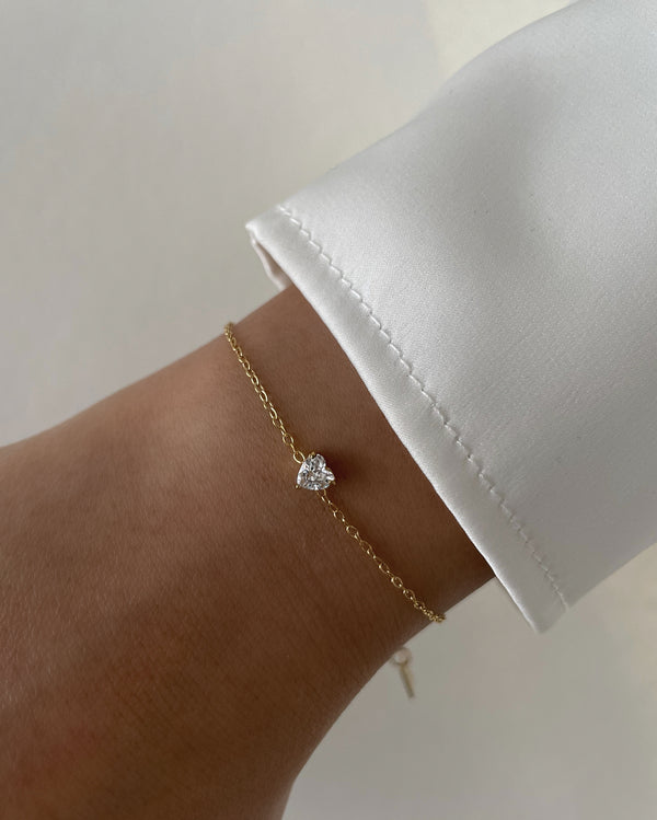 Armband Mini Heart Diamond Gold