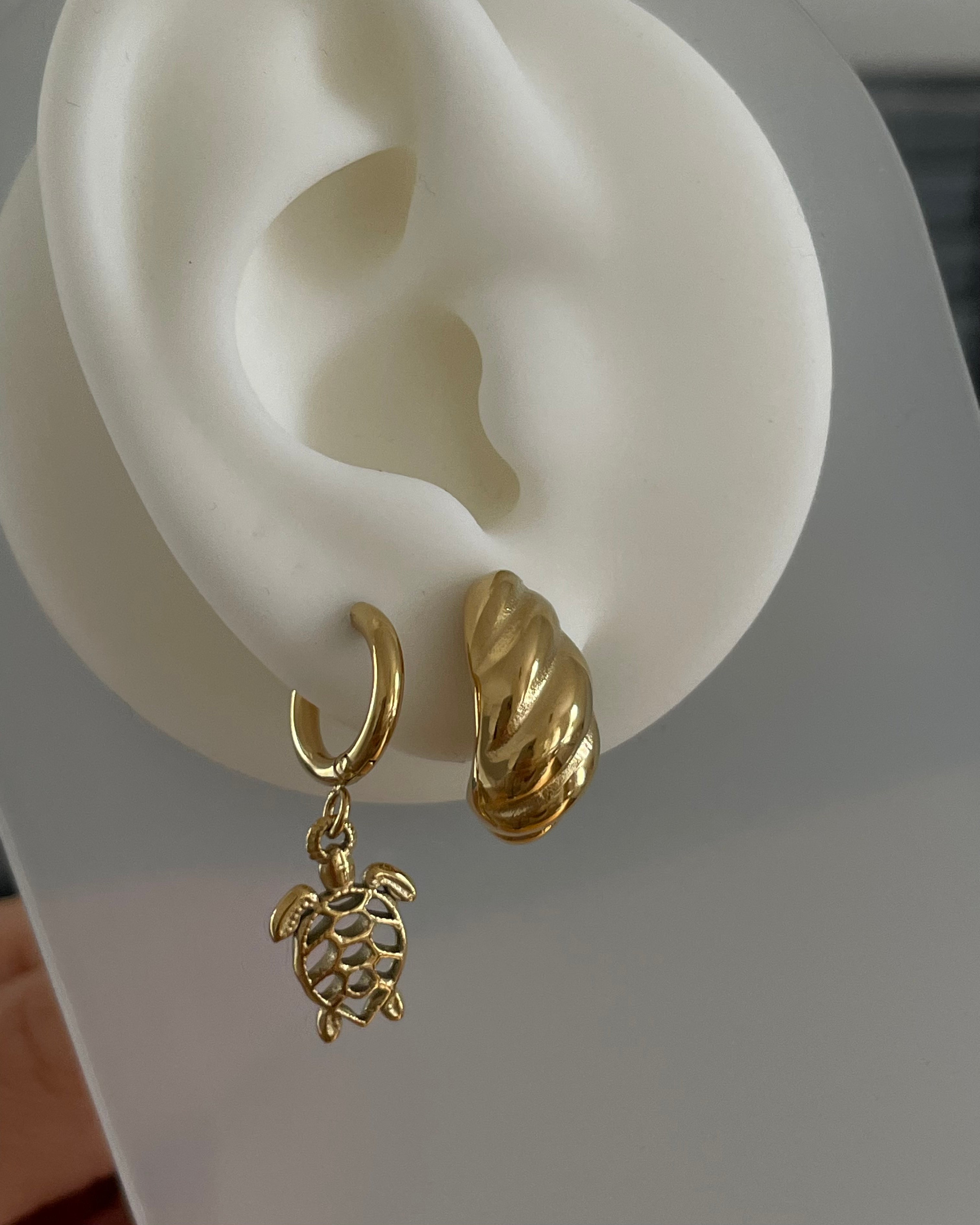 Kaplumbağa Halka Küpeler