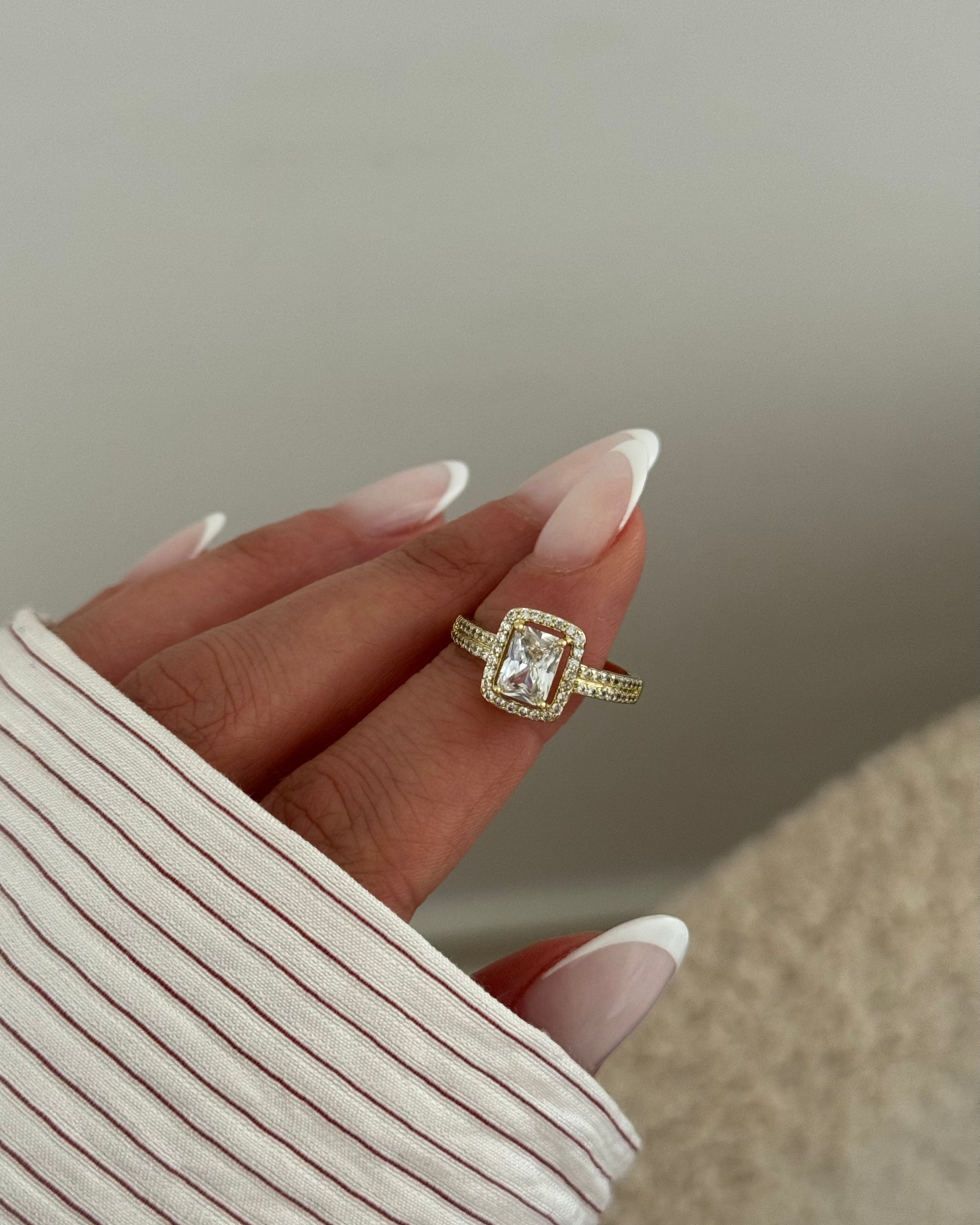 Ring VIP Baget Brillant -14K vergoldet
