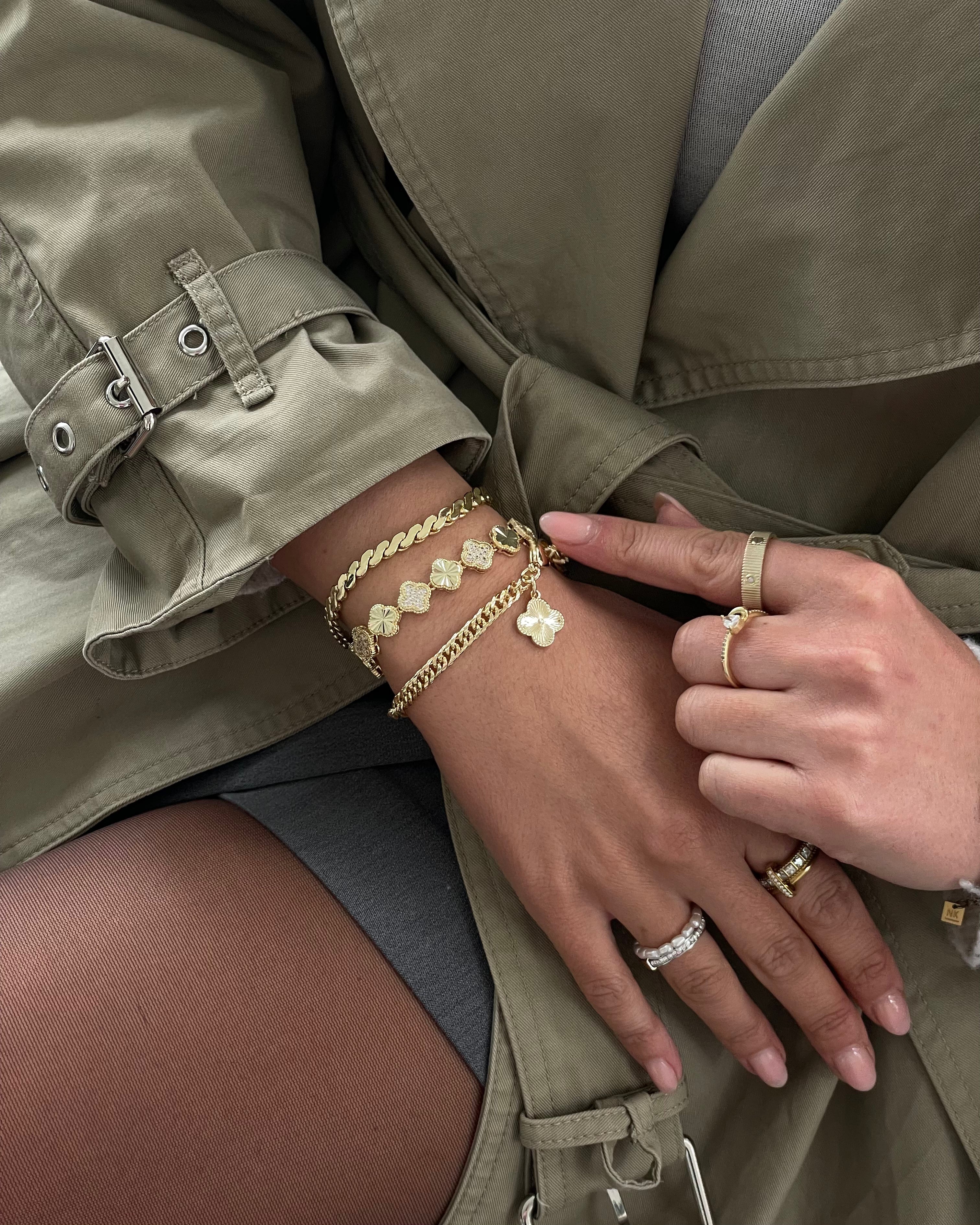 Armband VIP Charm Clover -14K vergoldet