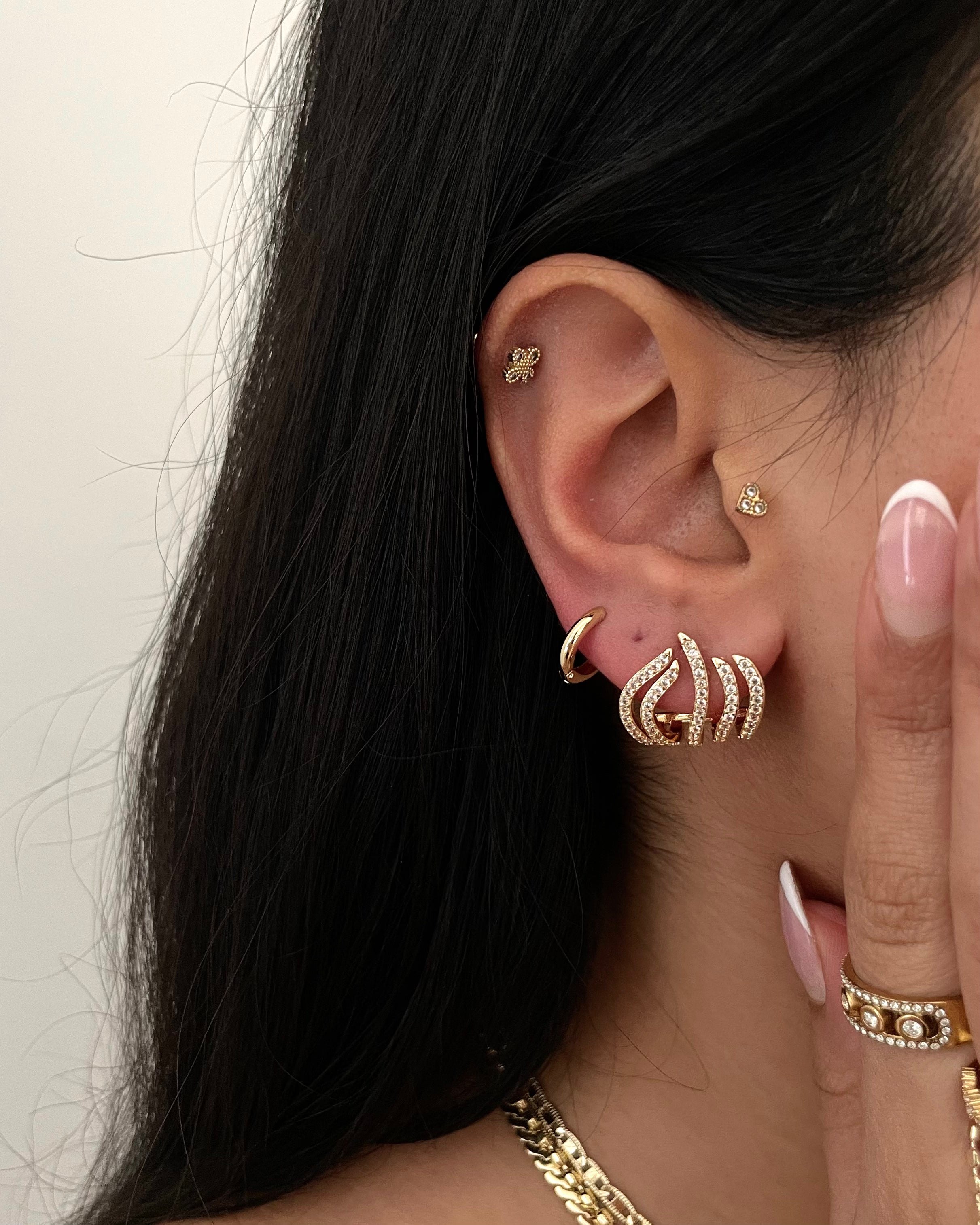 Ohrringe VIP Layer fire -14K vergoldet