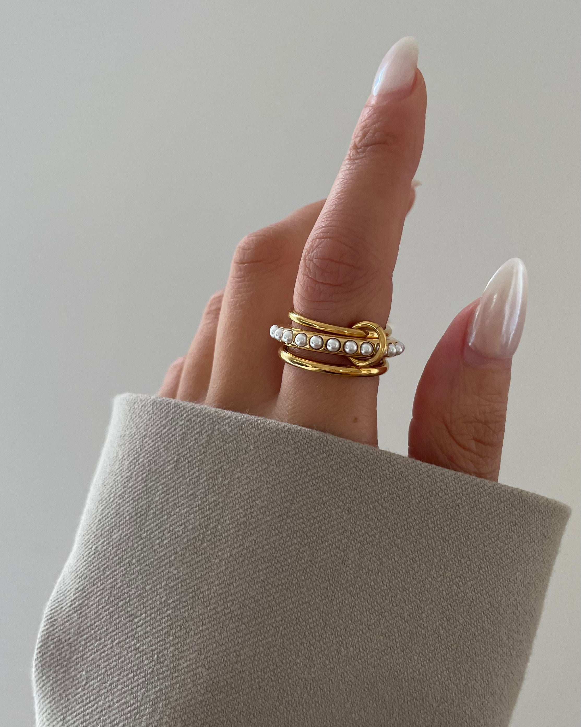 Ring Pave Pearl