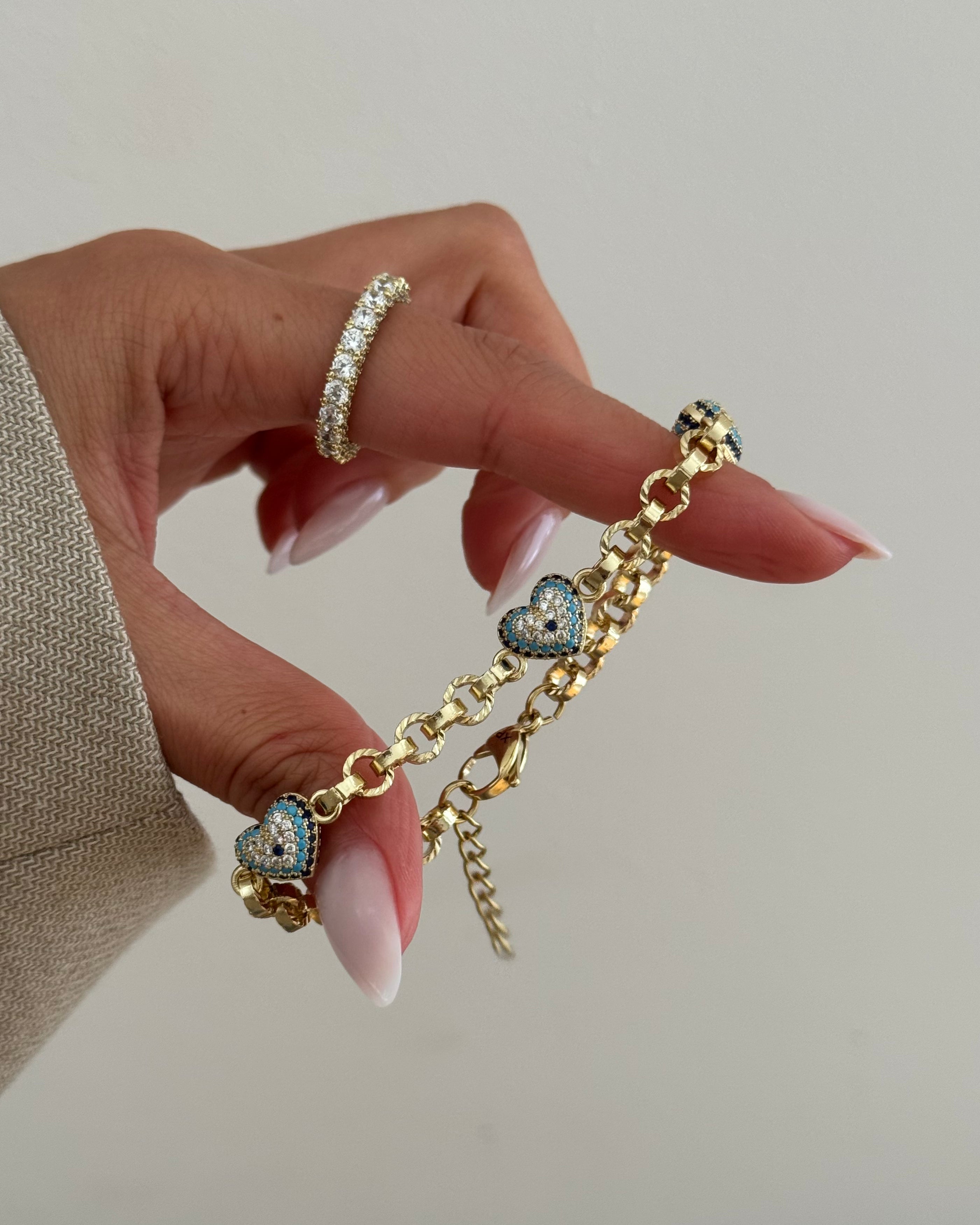 Armband VIP Kuyum Nazar Heart -14K vergoldet
