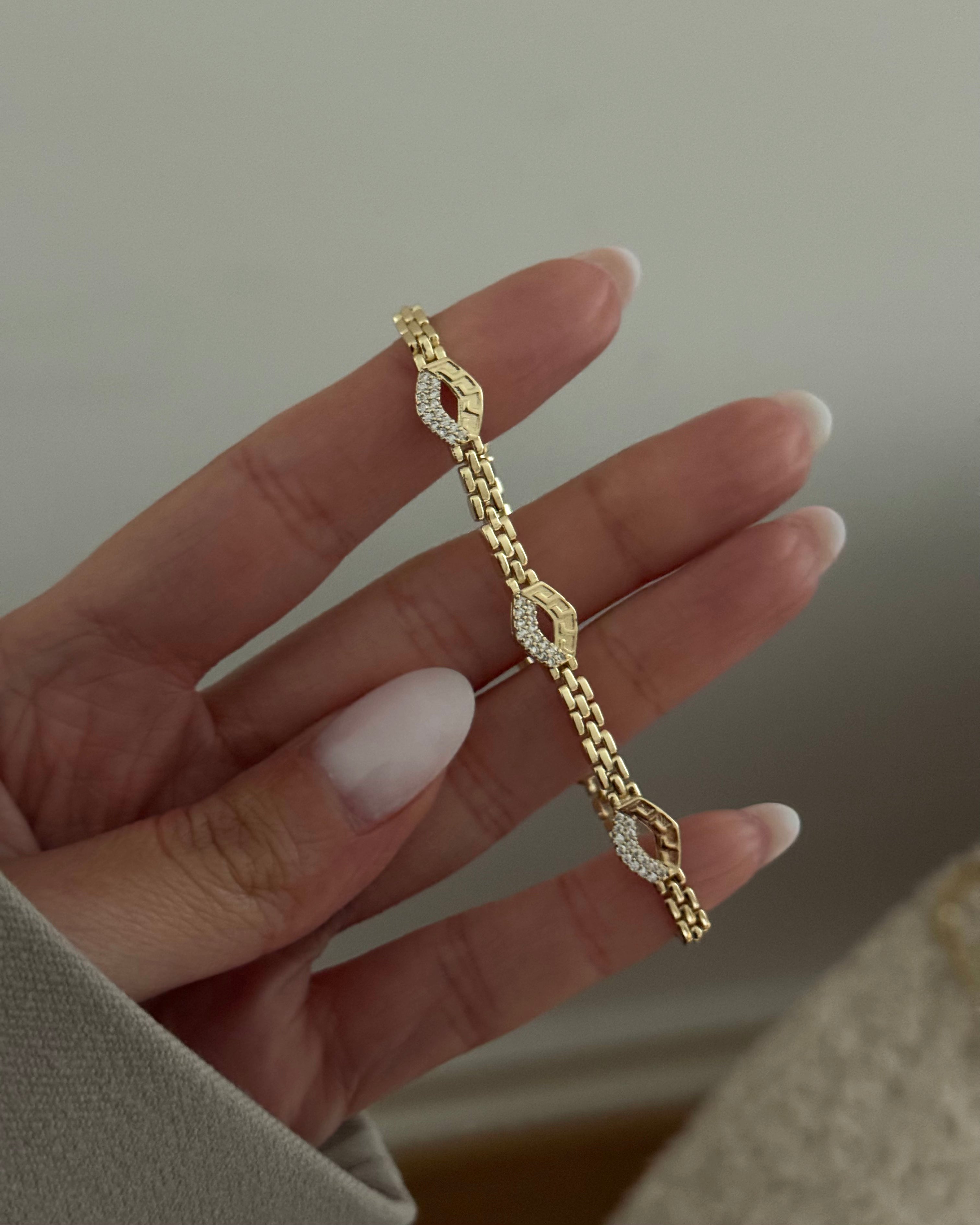 Armband VIP Chain Cyrstal -14K vergoldet