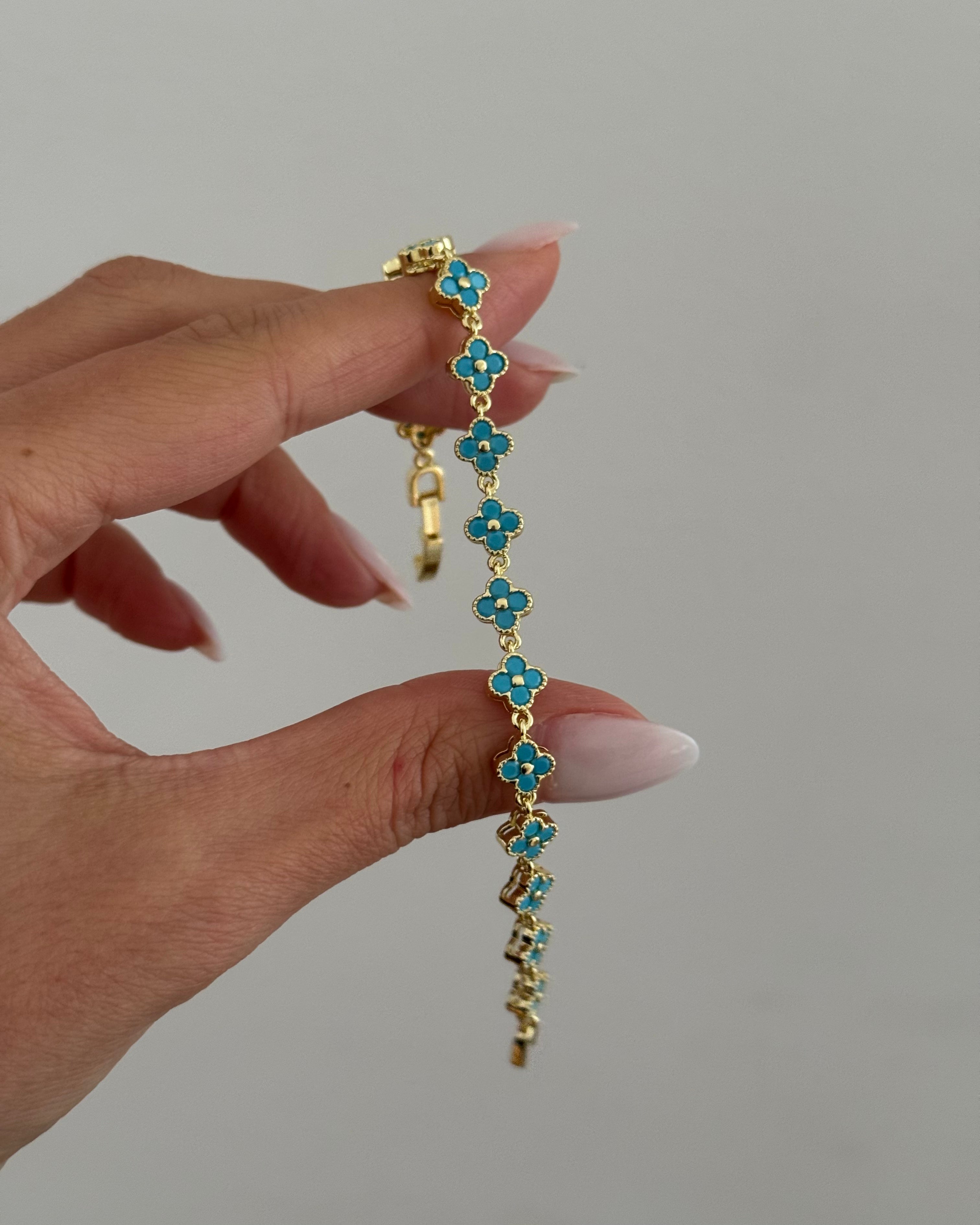 Armband VIP Clover Türkis -14K vergoldet