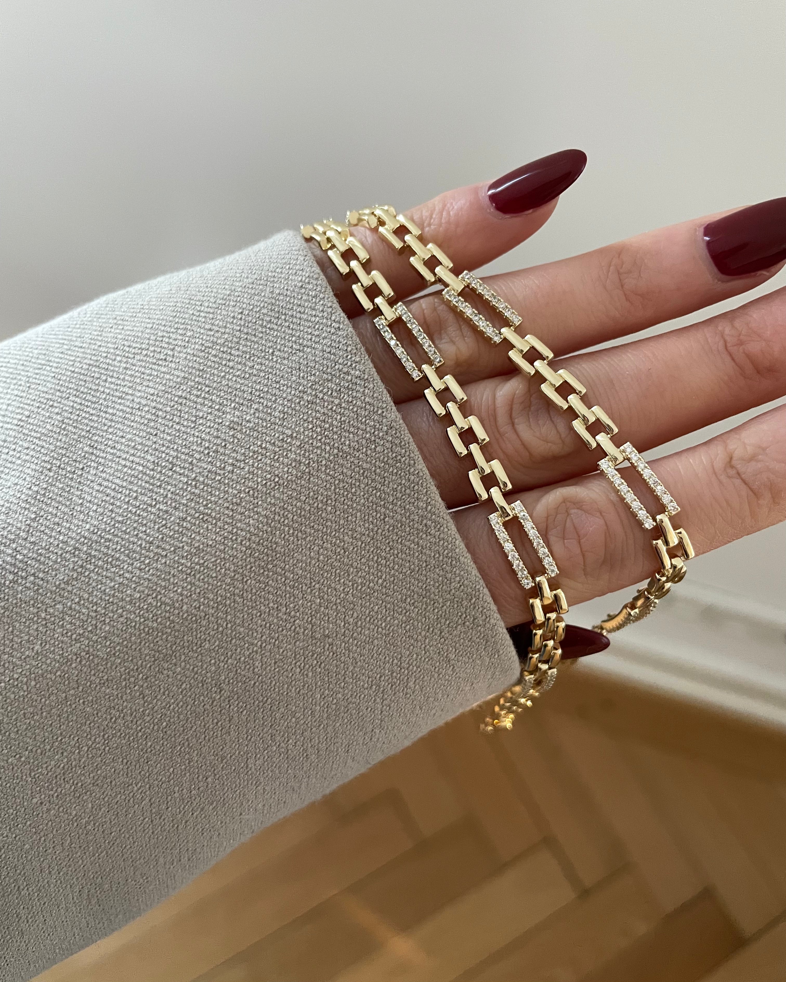 Armband VIP Chain Square - 14K vergoldet