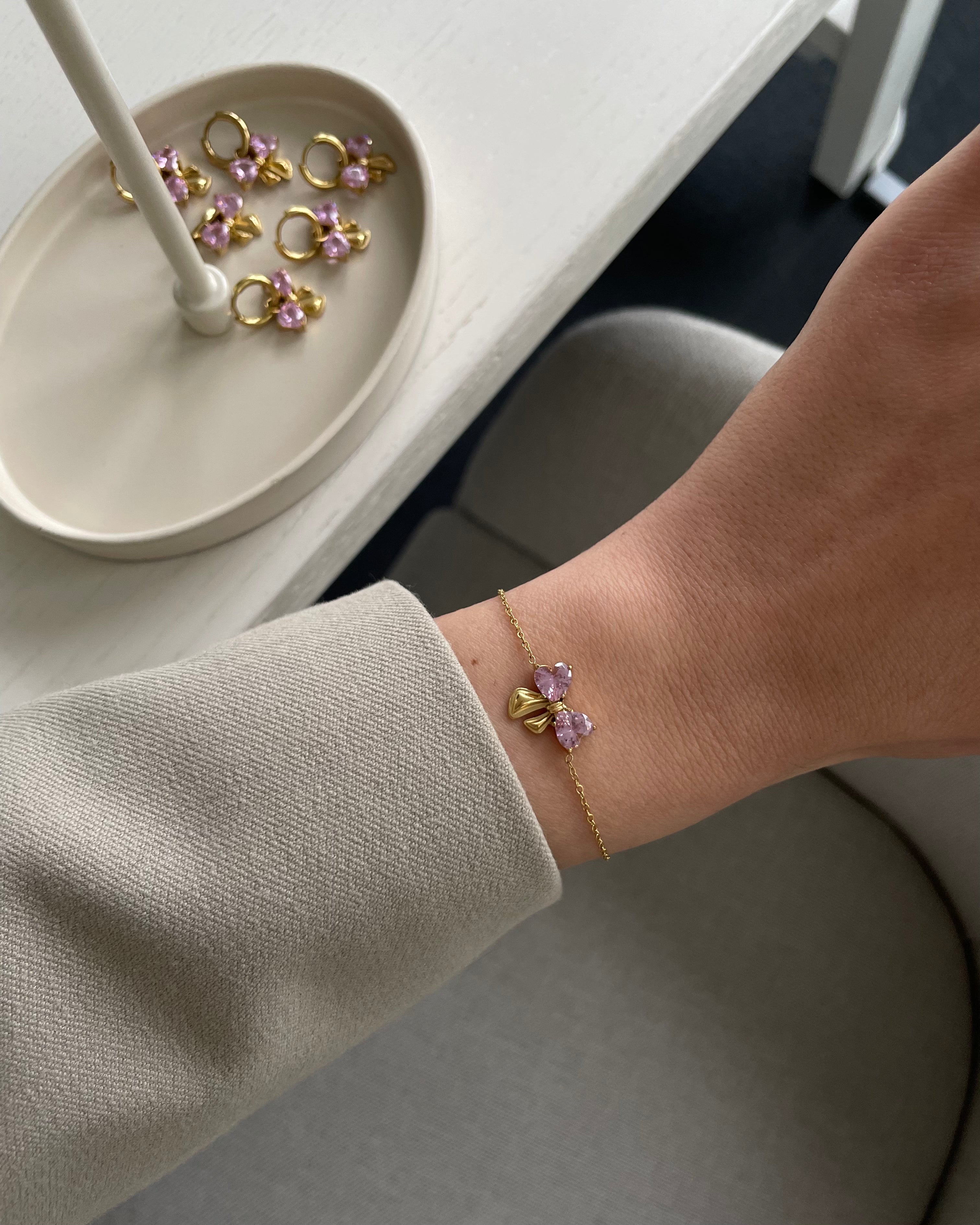 Armband Bow Shine Rosa