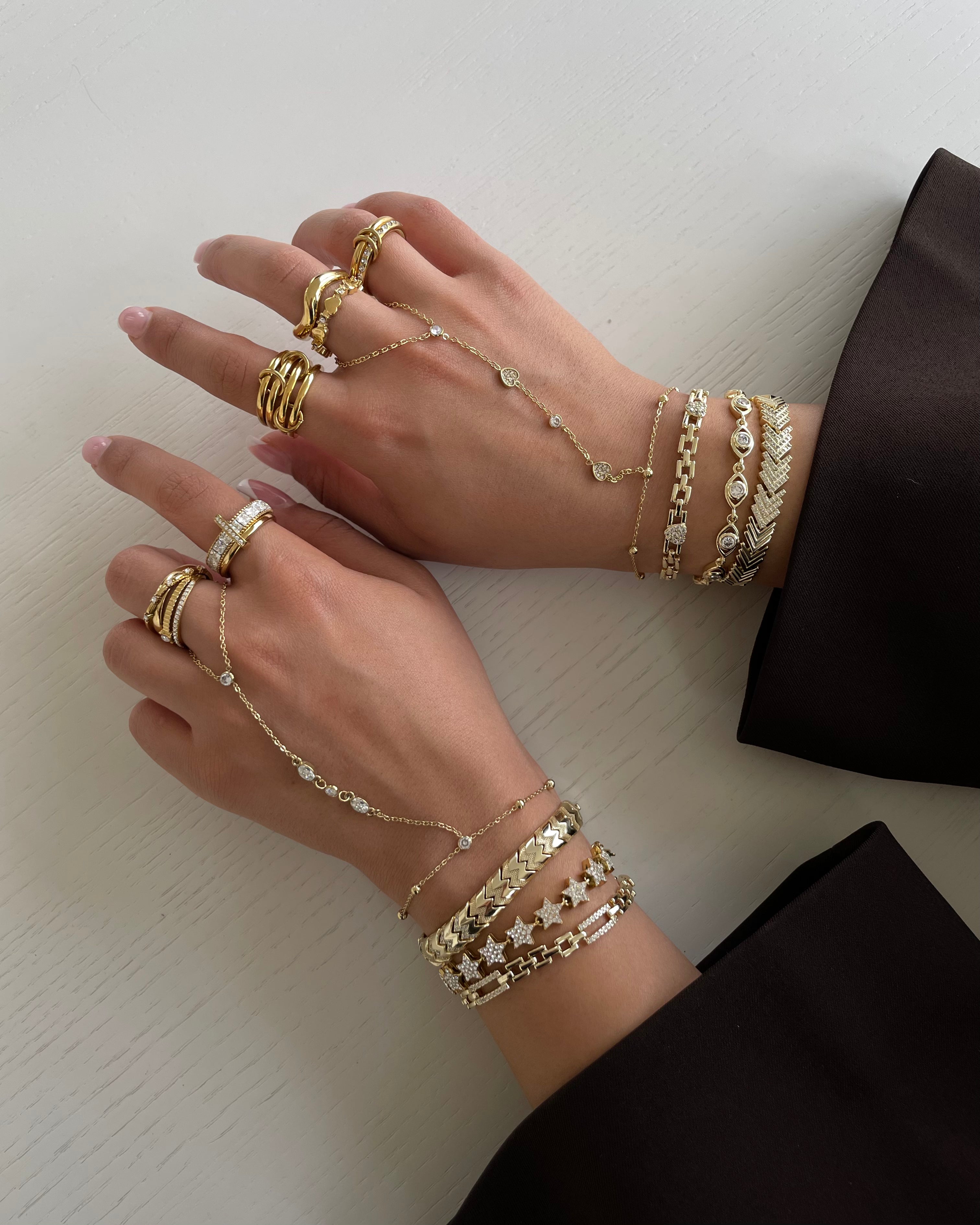 Hand Chain Oval - 18K vergoldet