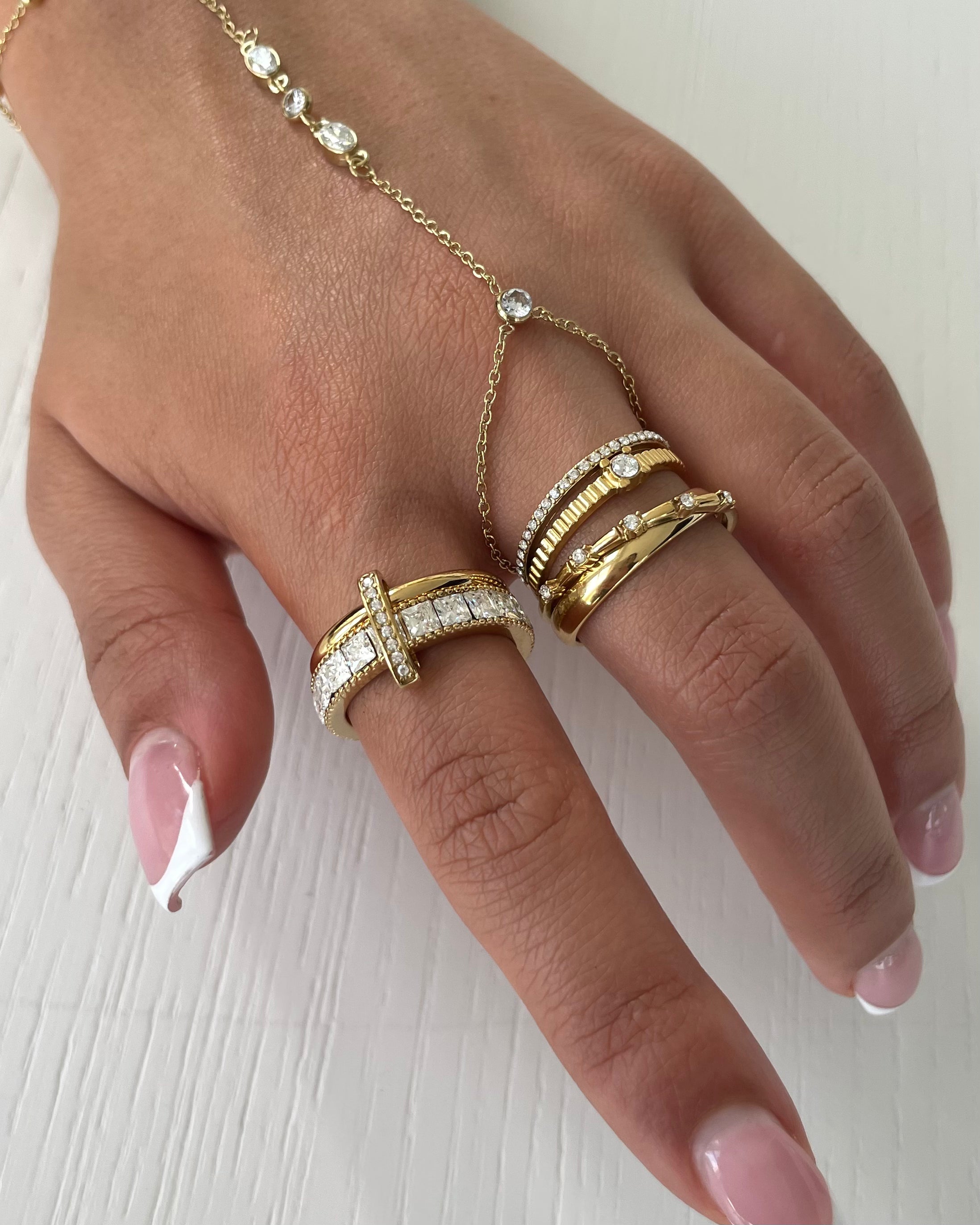 Ring Cube Lock 18K vergoldet